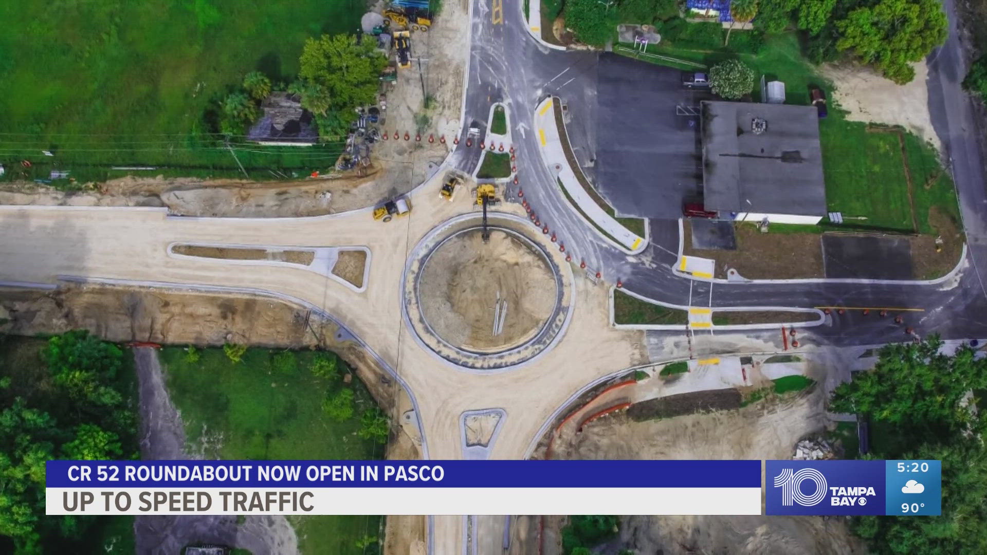 The new roundabout is part of a $10.2 million project along C.R. 52 to resurface the corridor from west of Storch Lane to U.S. 98 and U.S. 301.