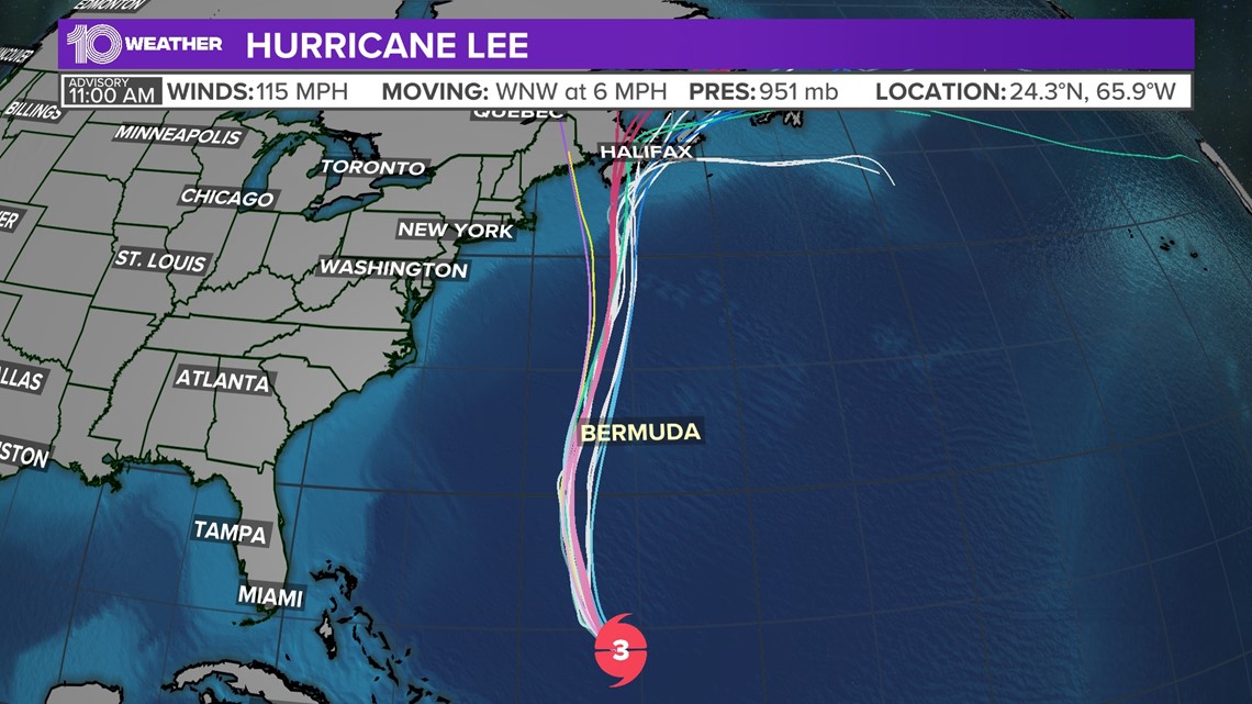 Hurricane Lee spaghetti models, cone Track the storm