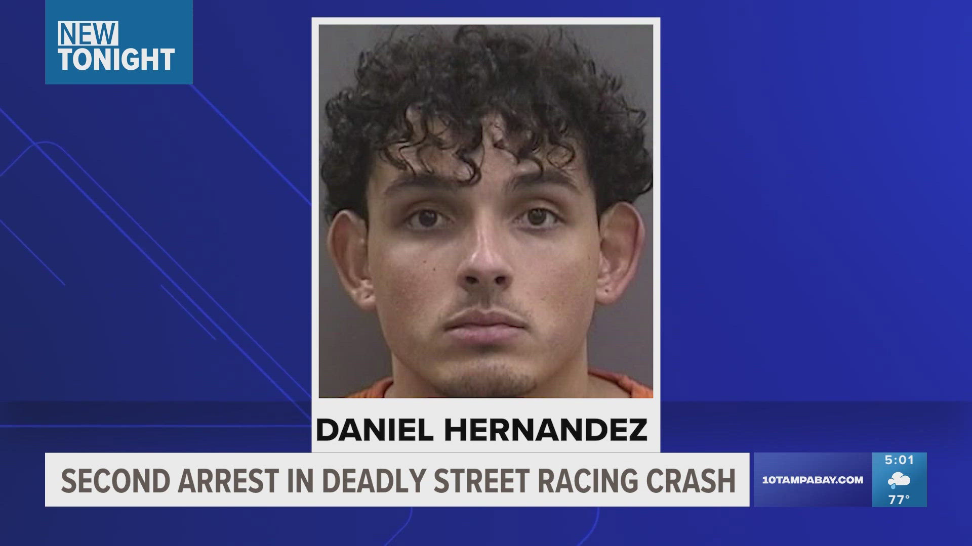 The 19-year-old driver is accused of racing with the man who hit two people in a car, killing a woman.