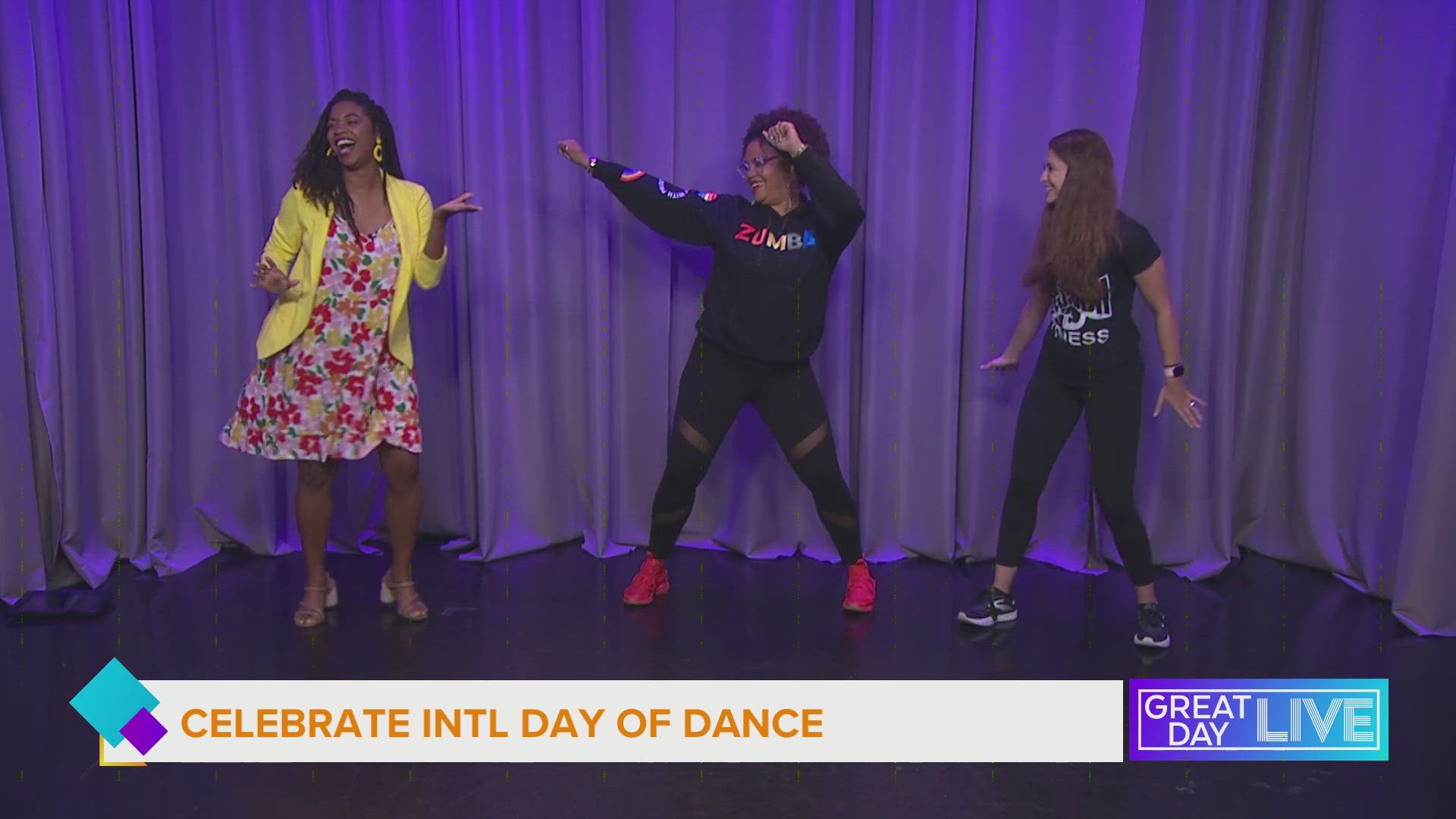 Alyssa and Khadijah from Crunch Fitness show us some Zumba moves ahead of International Day of Dance!