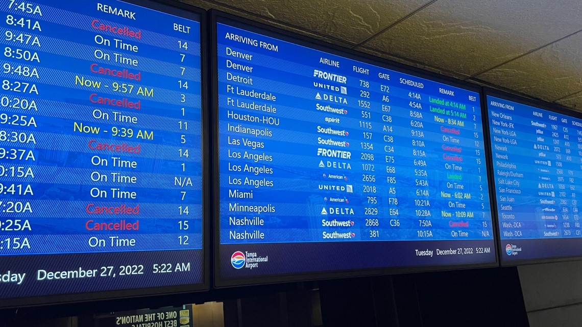 Southwest Flight Cancellations Impact Tampa Airport 