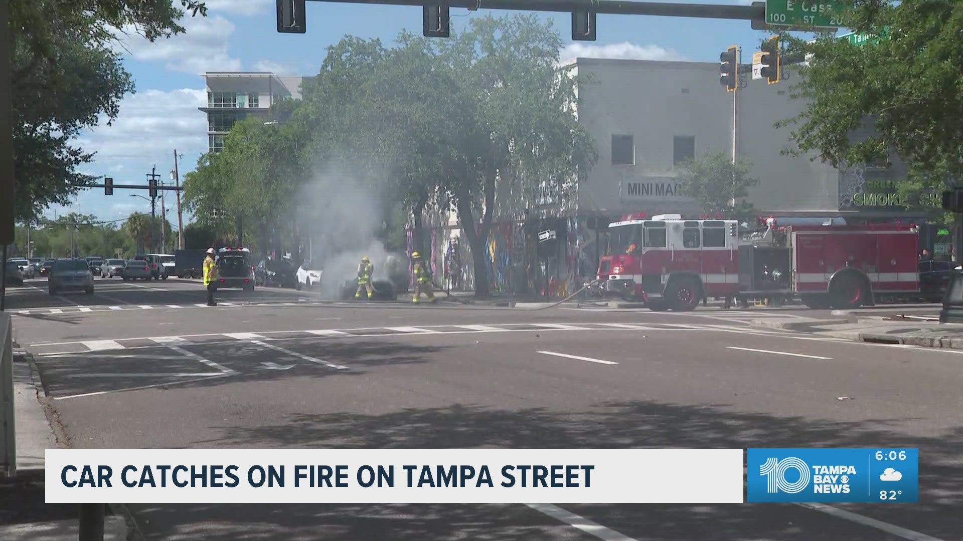 Car catches on fire in Tampa | wtsp.com