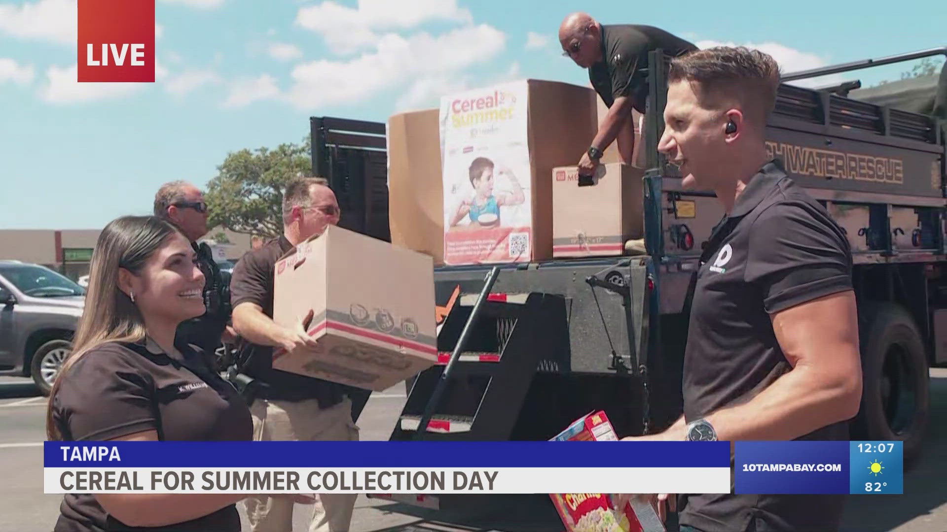 For the Cereal for Summer drive, you can drop off cereal donations at Sonny’s BBQ restaurants, Achieva Credit Union locations, most Goodwill stores and our studio.