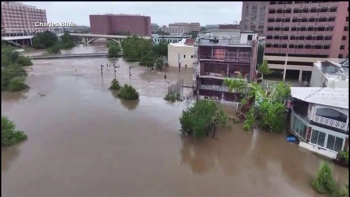 Drone footage shows flooded roadways in Texas from Beryl | wtsp.com