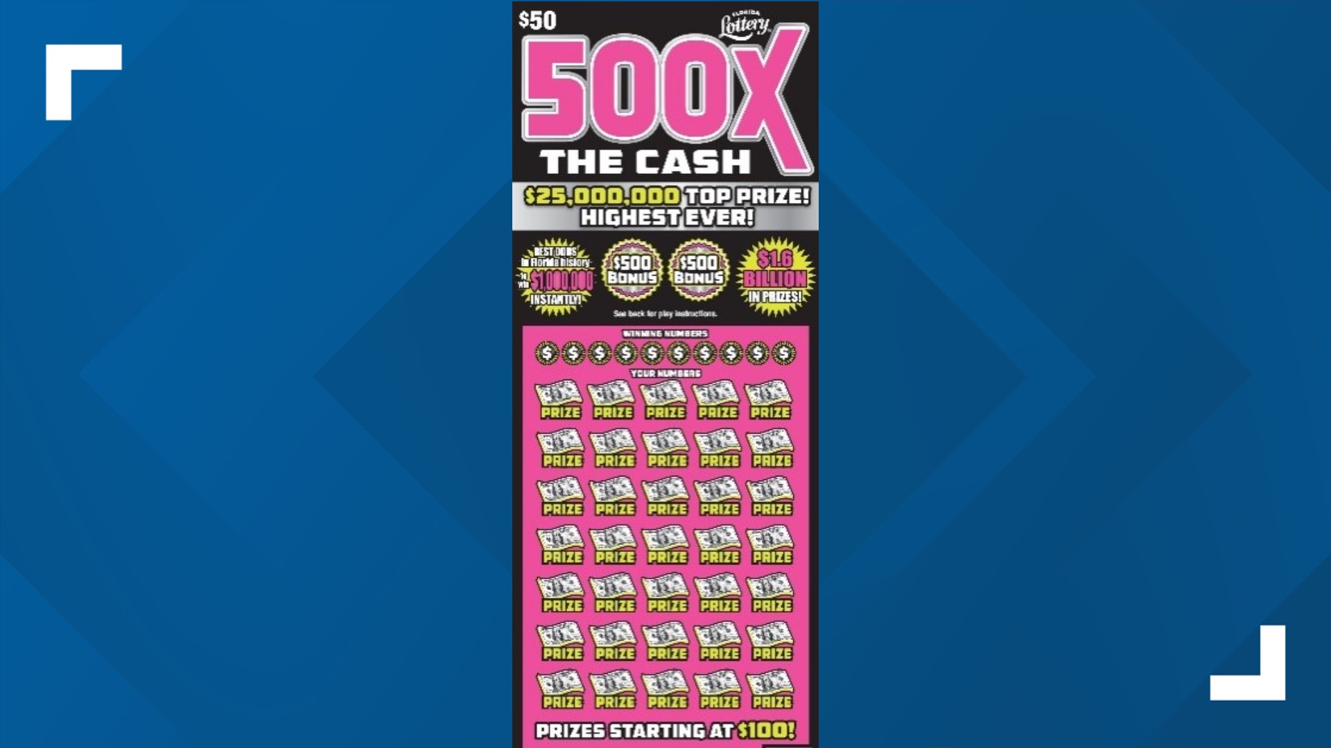 Florida Lottery has new 50 game with 25M prize