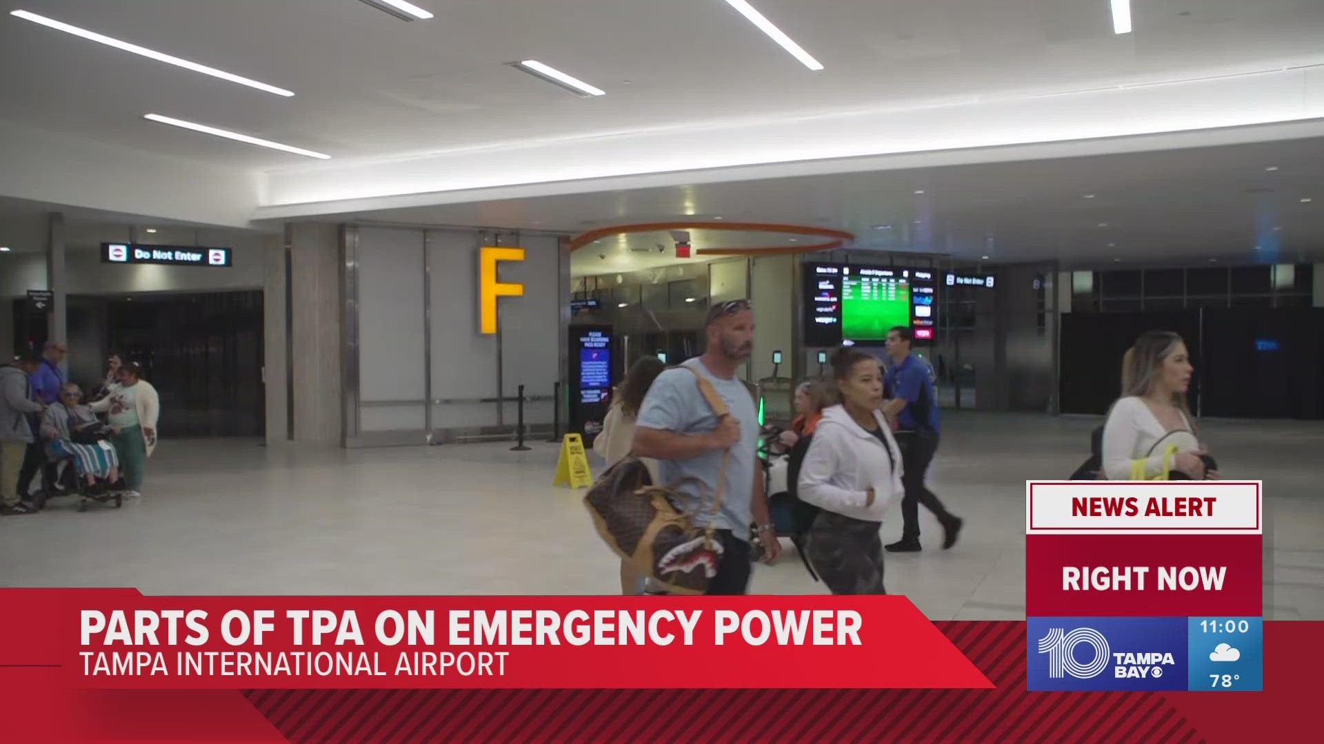 Power has been restored to the main terminal, however other parts of the airport are running on emergency power.