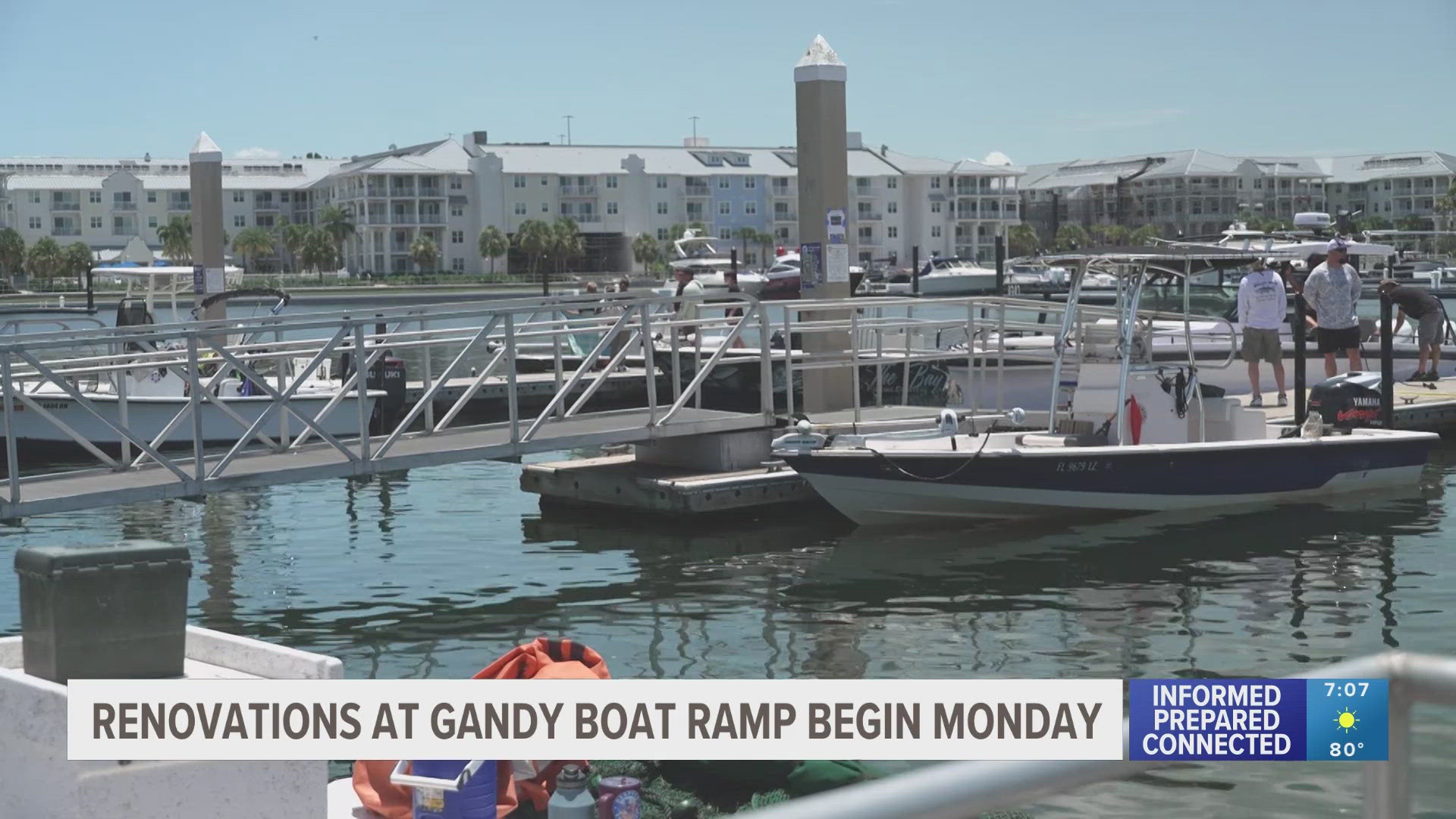 Crews will replace the floating docks and gangways at the ramp. The renovations are expected to be complete by Aug. 11.