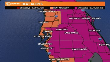 Parts of Tampa Bay area upgraded to excessive heat warning