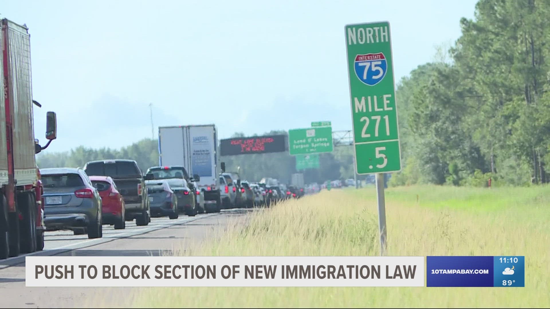 The groups argue a section of SB 1718, which makes it a felony to drive undocumented people into the state, illegally supersedes federal law and is too vague.