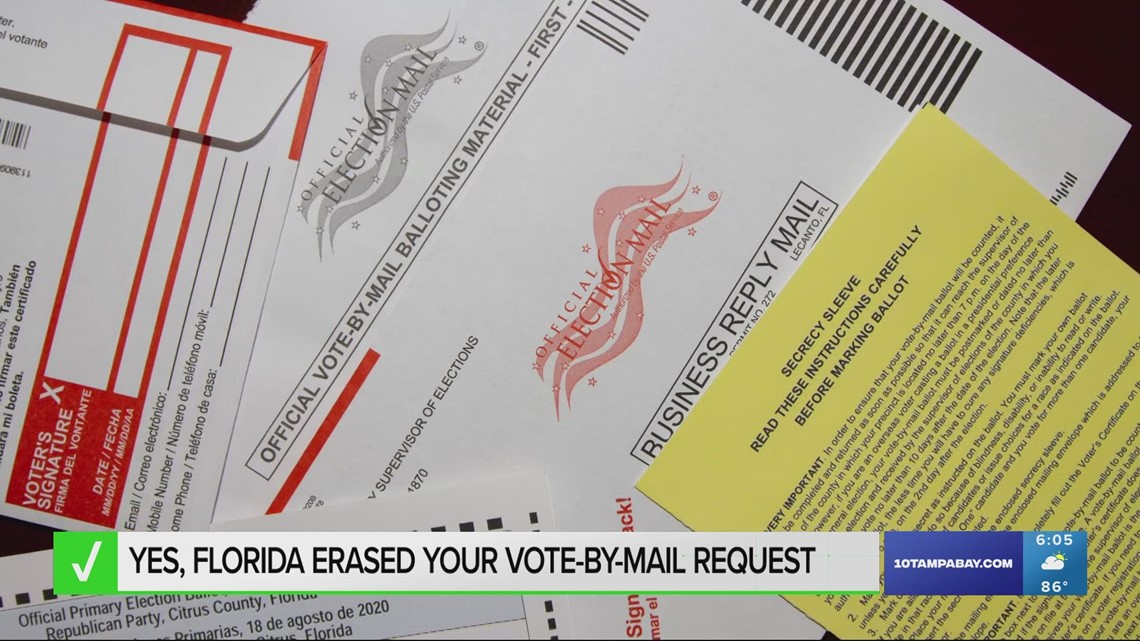 Yes, your vote-by-mail request was erased from Florida’s system. Here’s ...