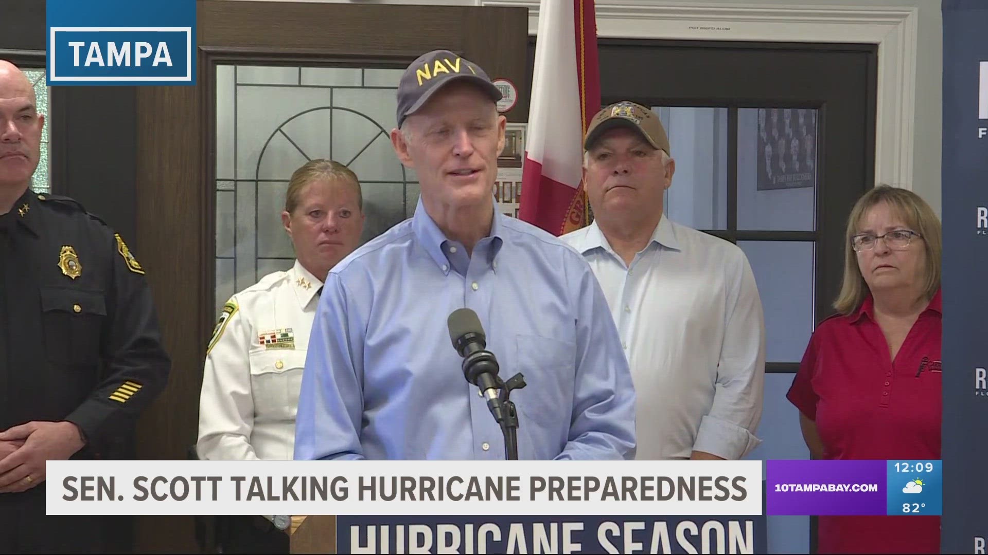 Scott met with emergency management officials about the importance of preparing for hurricane season.
