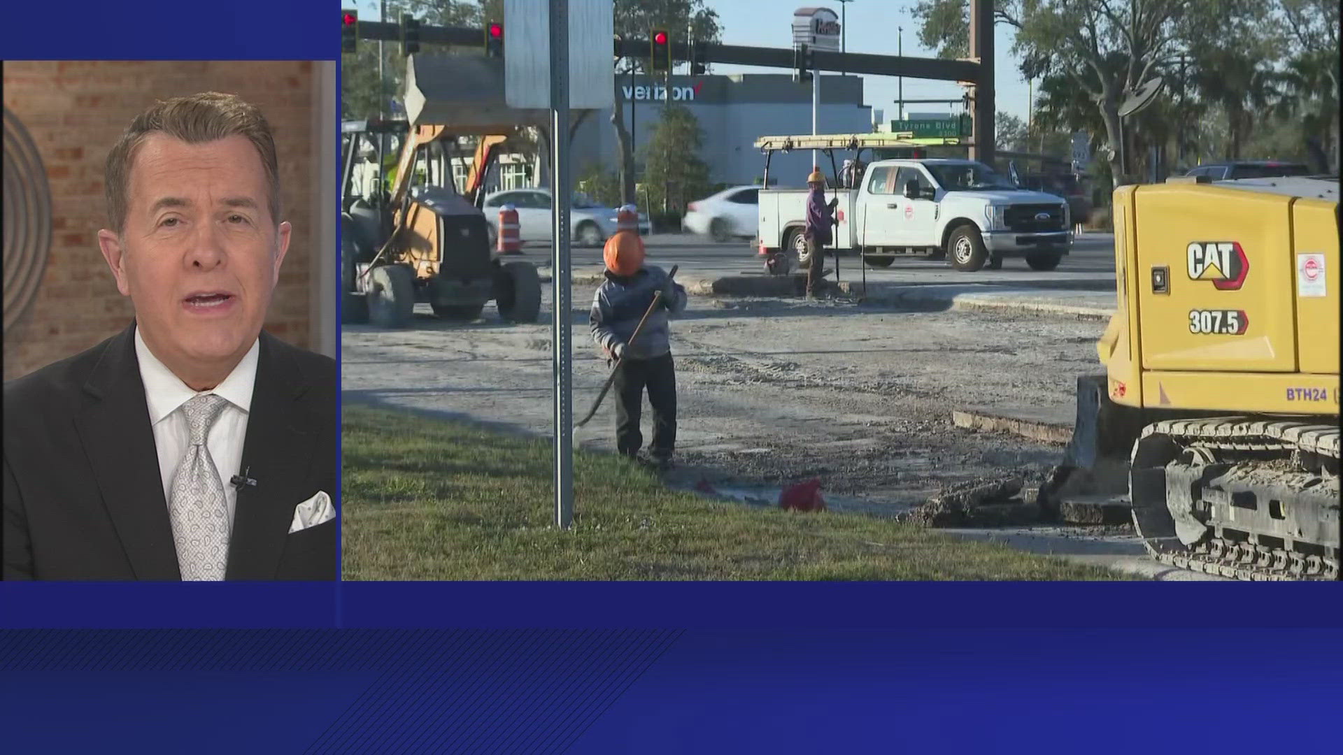 The road has been shut down since Wednesday morning due to a water main break.