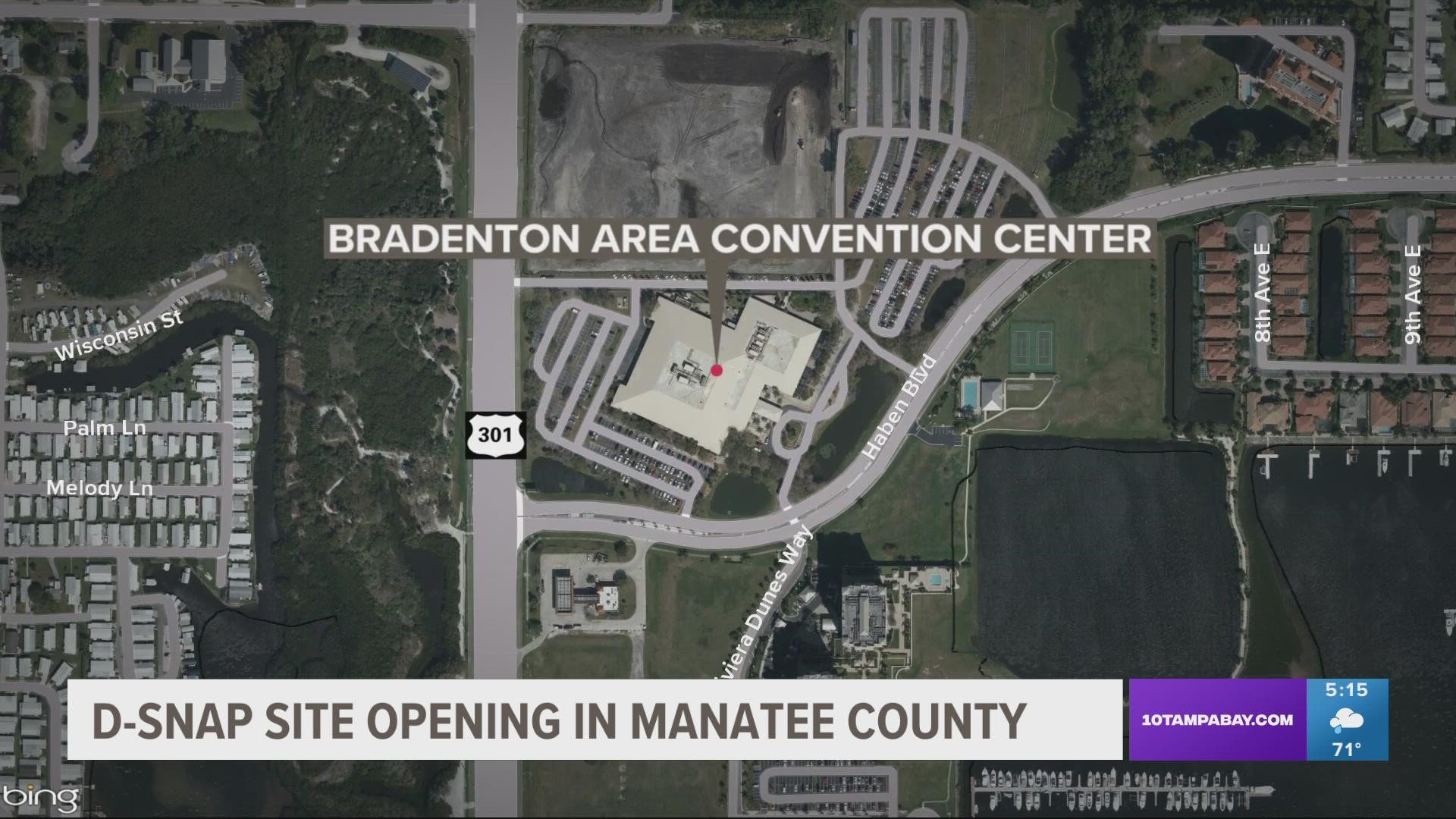 D-Snap will open a site in Palmetto at the Bradenton Area Convention Center from Dec. 2 to Dec. 4.