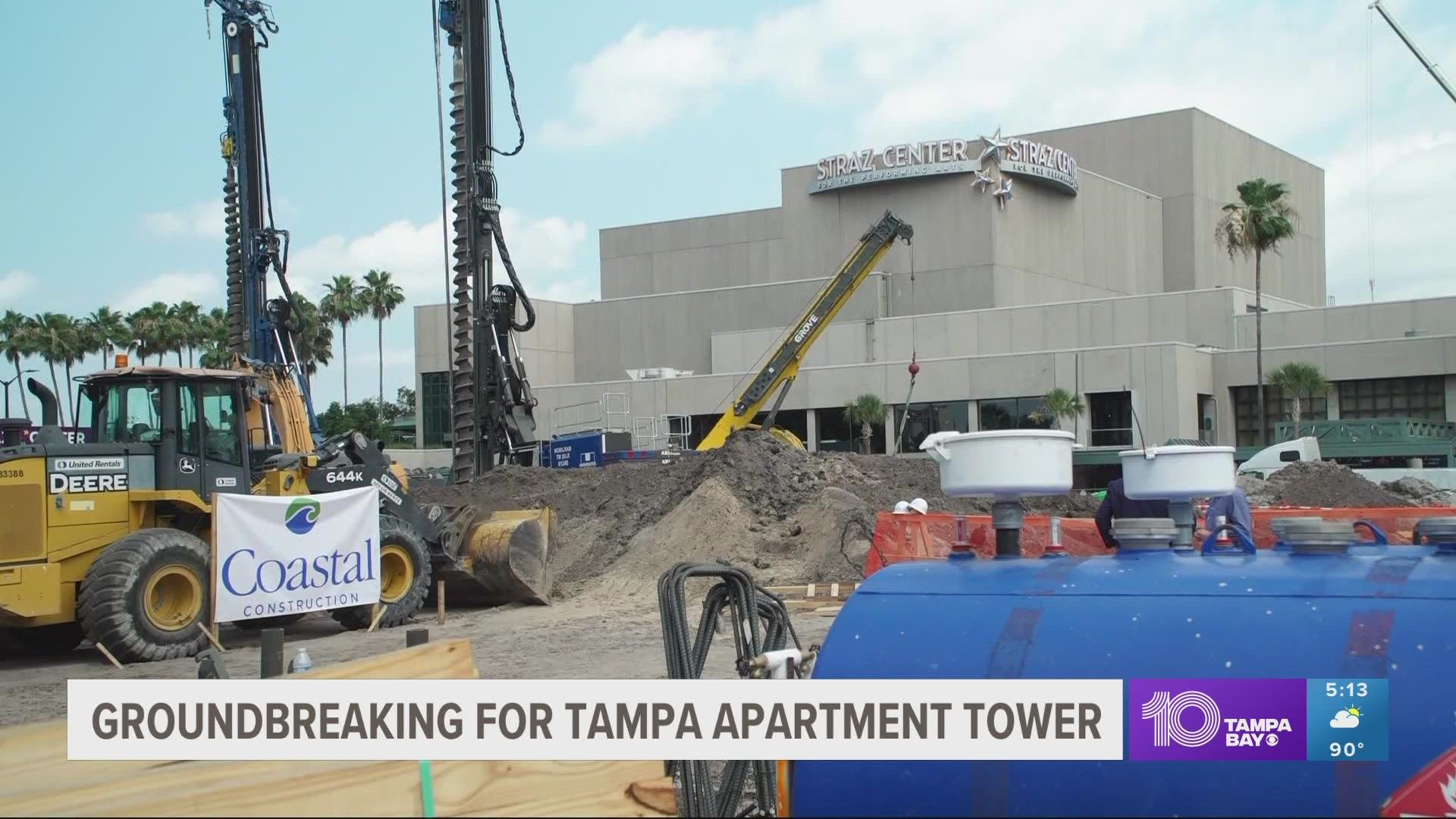 The new apartment tower will be based in the heart of Downtown Tampa.