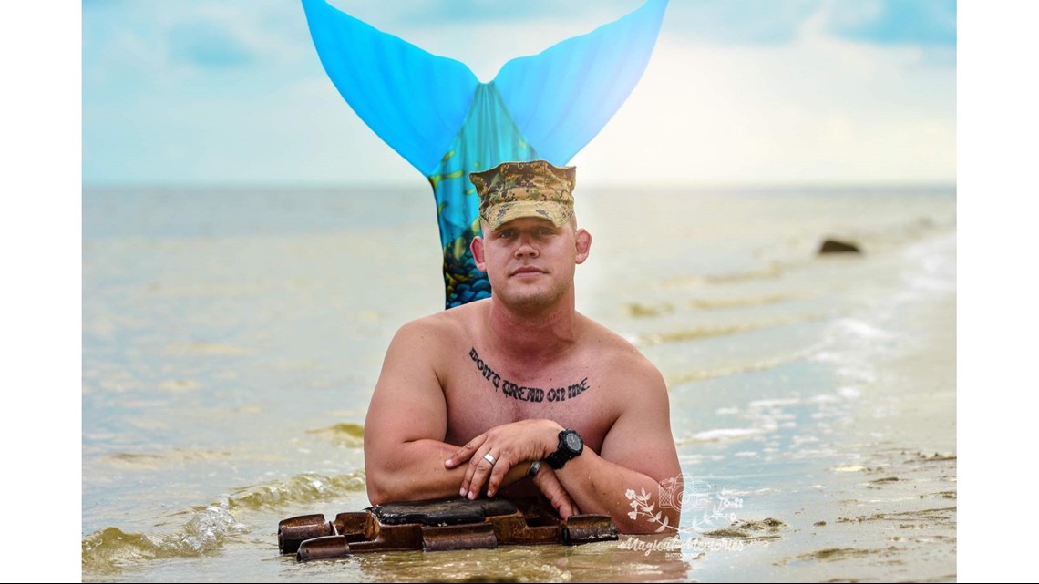 Marine's magical mermaid photo shoot aimed to get a laugh 