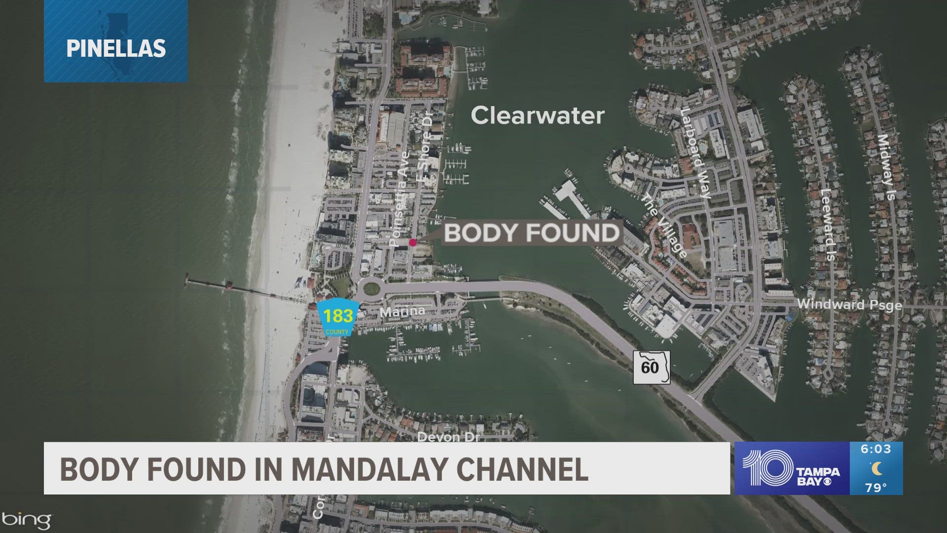 A death investigation is underway after a man's body was found floating in the water Monday afternoon, according to the Clearwater Police Department.