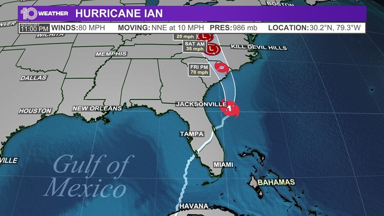 FORECAST: Ian expected to bring storm surge, strong winds in the Carolinas Friday