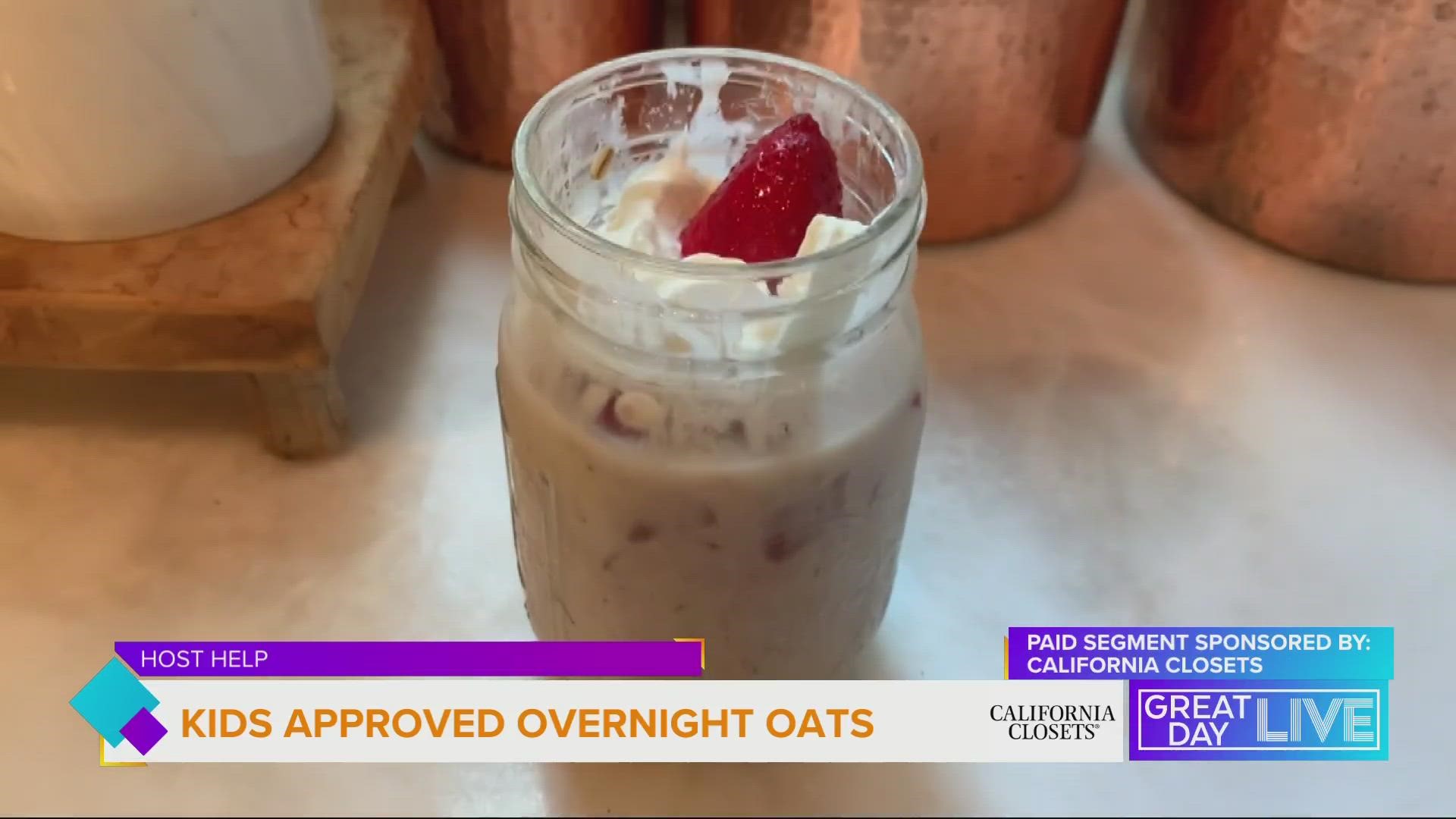 In this week’s Host Help sponsored by California Closets, Janelle shares two easy, overnight-oats recipes kids will love.
