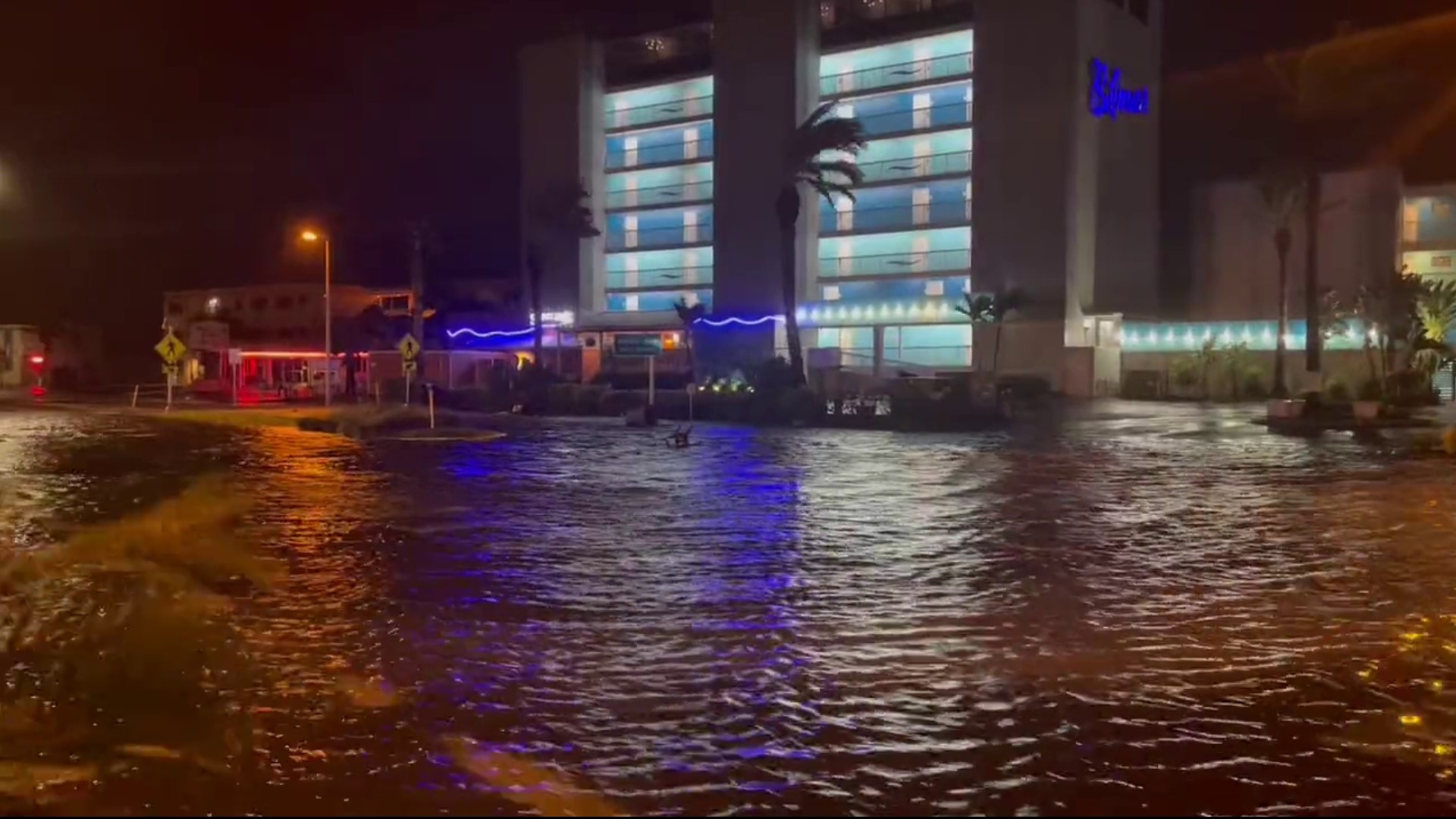The city of Treasure Island shared video Wednesday morning during Hurricane Idalia of Gulf Boulevard beginning to take on floodwater.