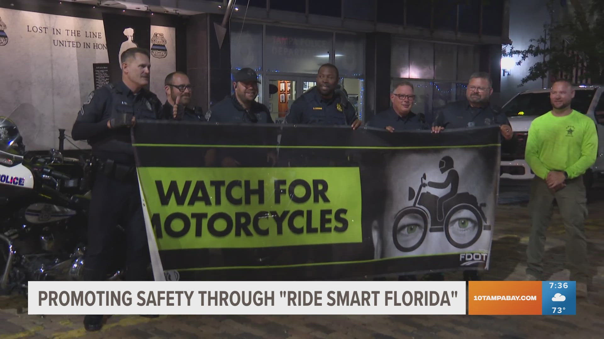 Tampa police are riding across the state to promote "Ride Smart Florida," which promotes motorcycle safety.