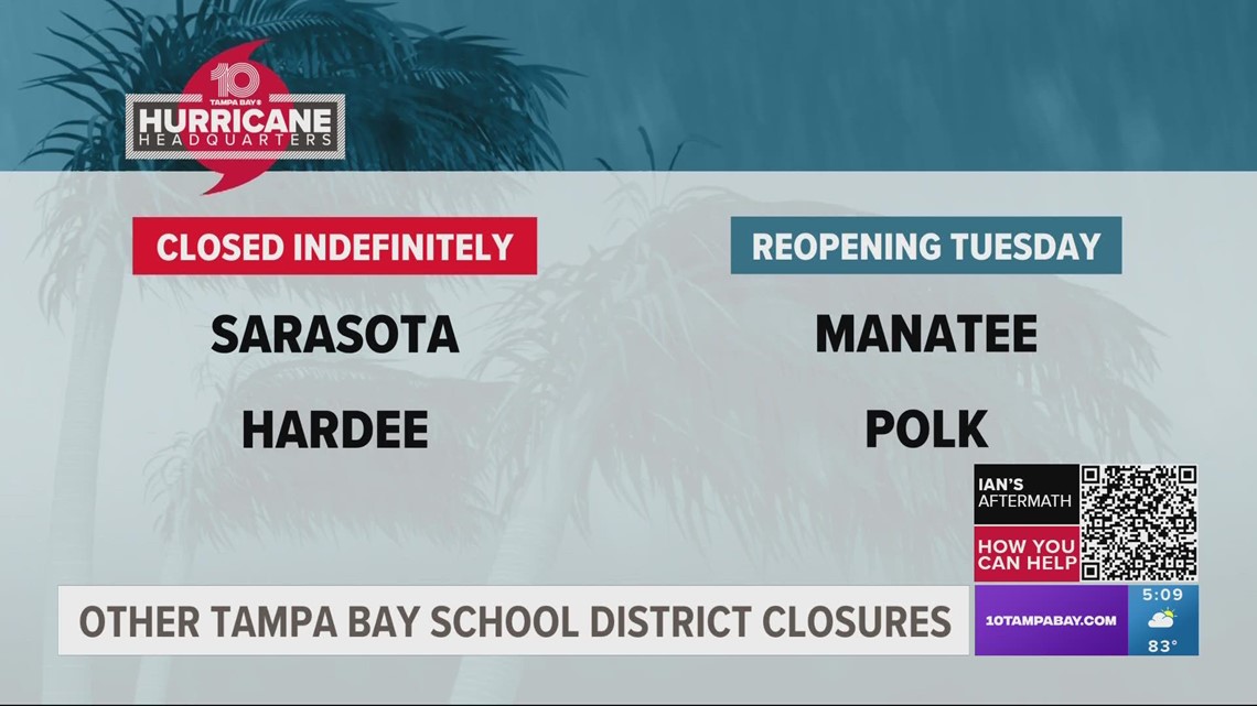 Tampa Bay school district closures See countybycounty