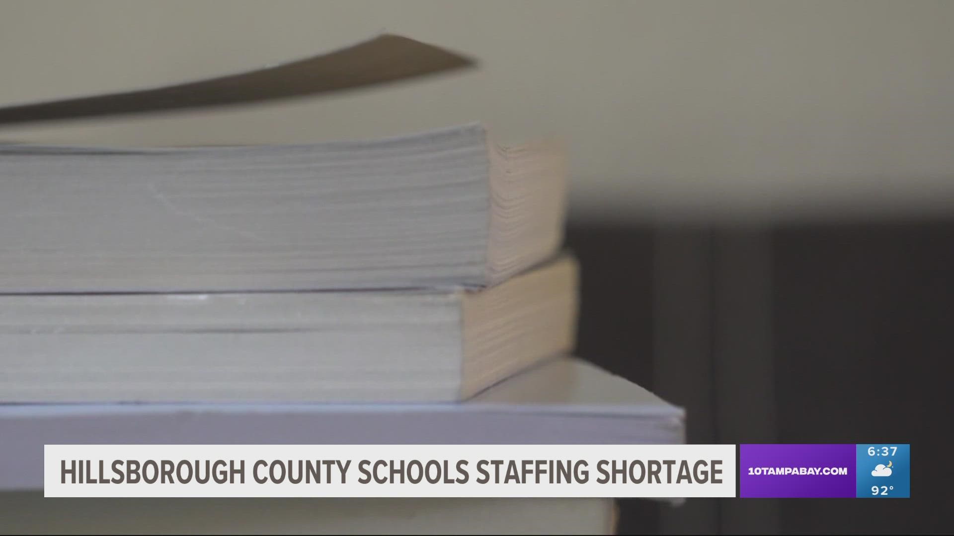 Kids across Hillsborough County are gearing up to head back to the classroom, but a major staffing shortage is causing problems for schools across the district.