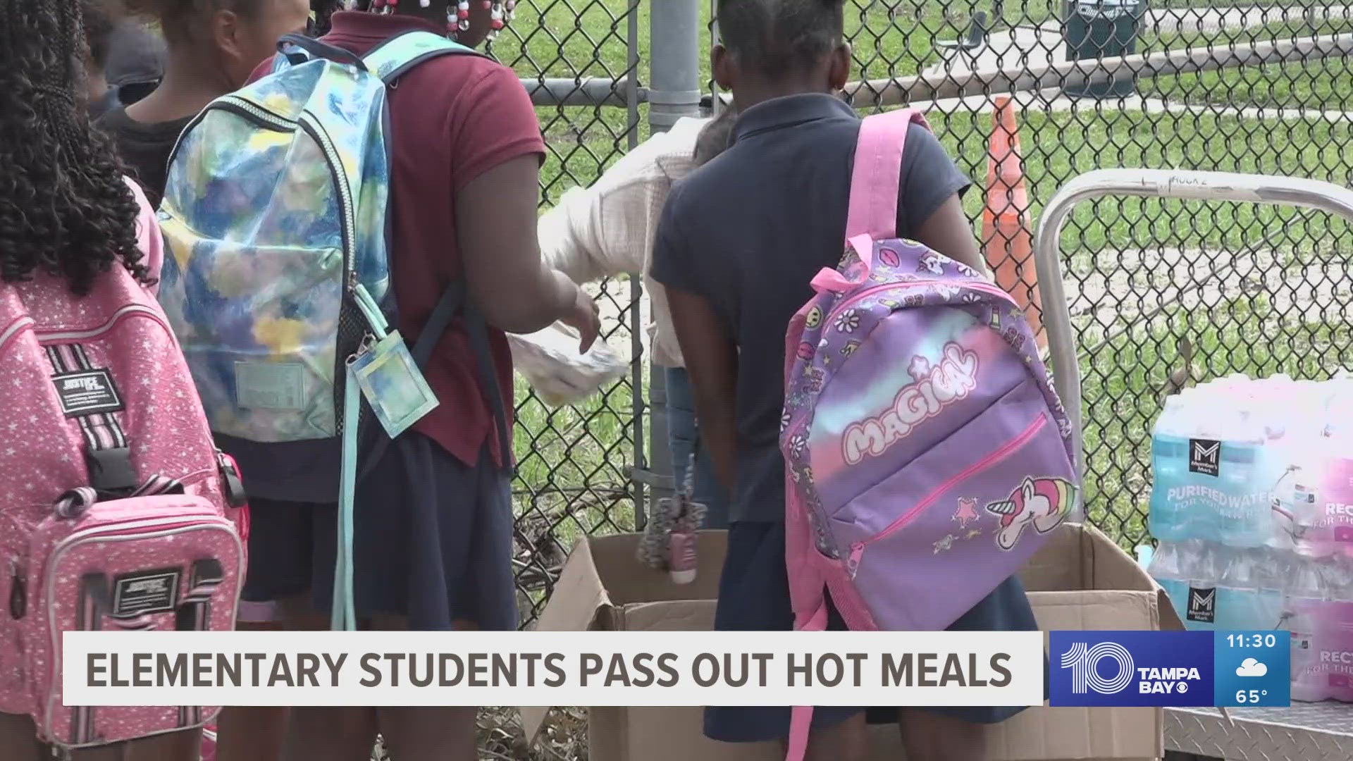 Kids from Fairmount Park Elementary School in St. Pete came together and had a cookout to give out food and other supplies to families hit hard by Hurricane Milton.