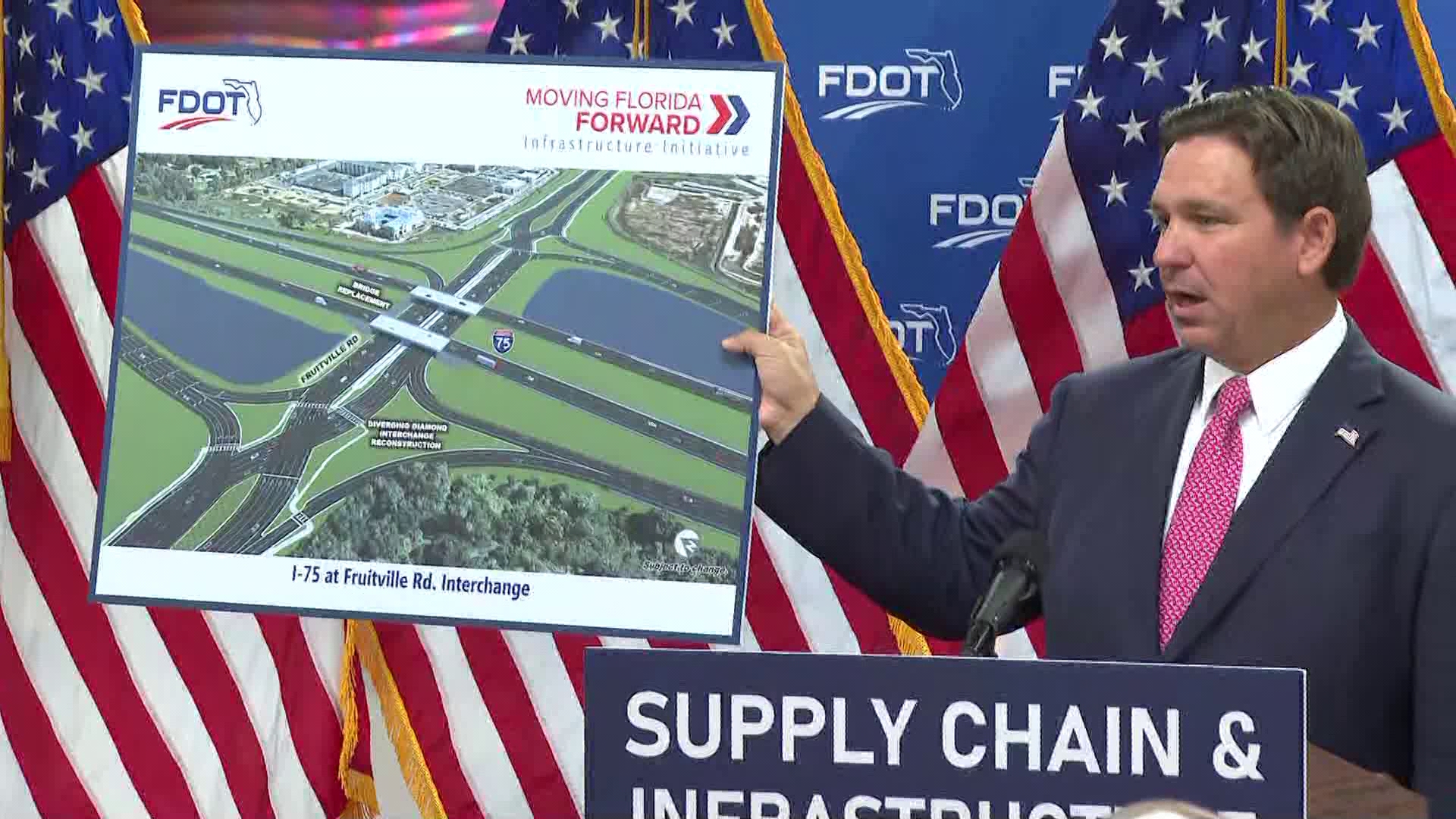 The governor said the I-75 project wasn't slated to start until 2030. Now, it'll be finished by 2027, he says.