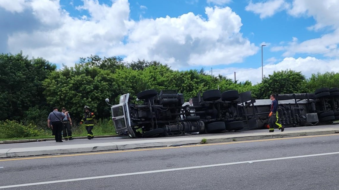 Tanker Truck Overturned After Driver Loses Control | Wtsp.com