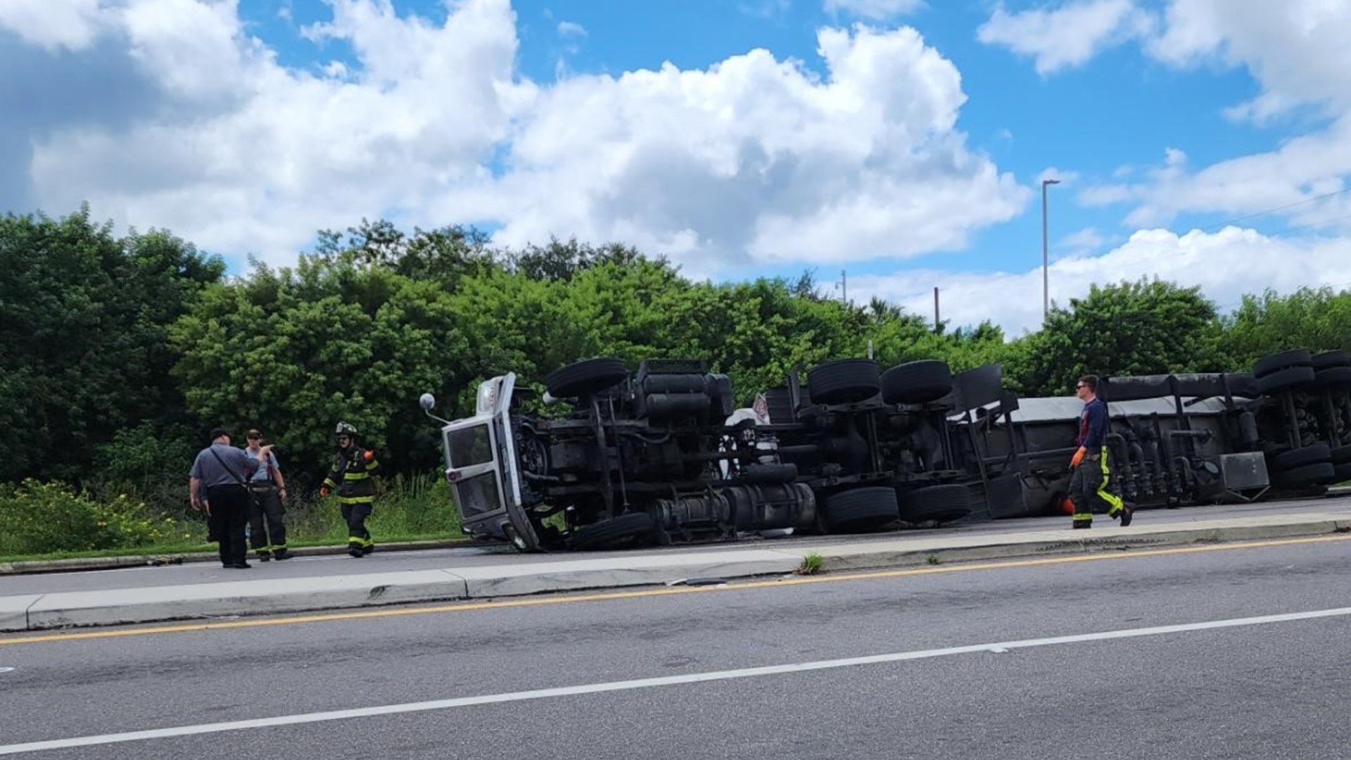 Tanker truck overturned after driver loses control | wtsp.com
