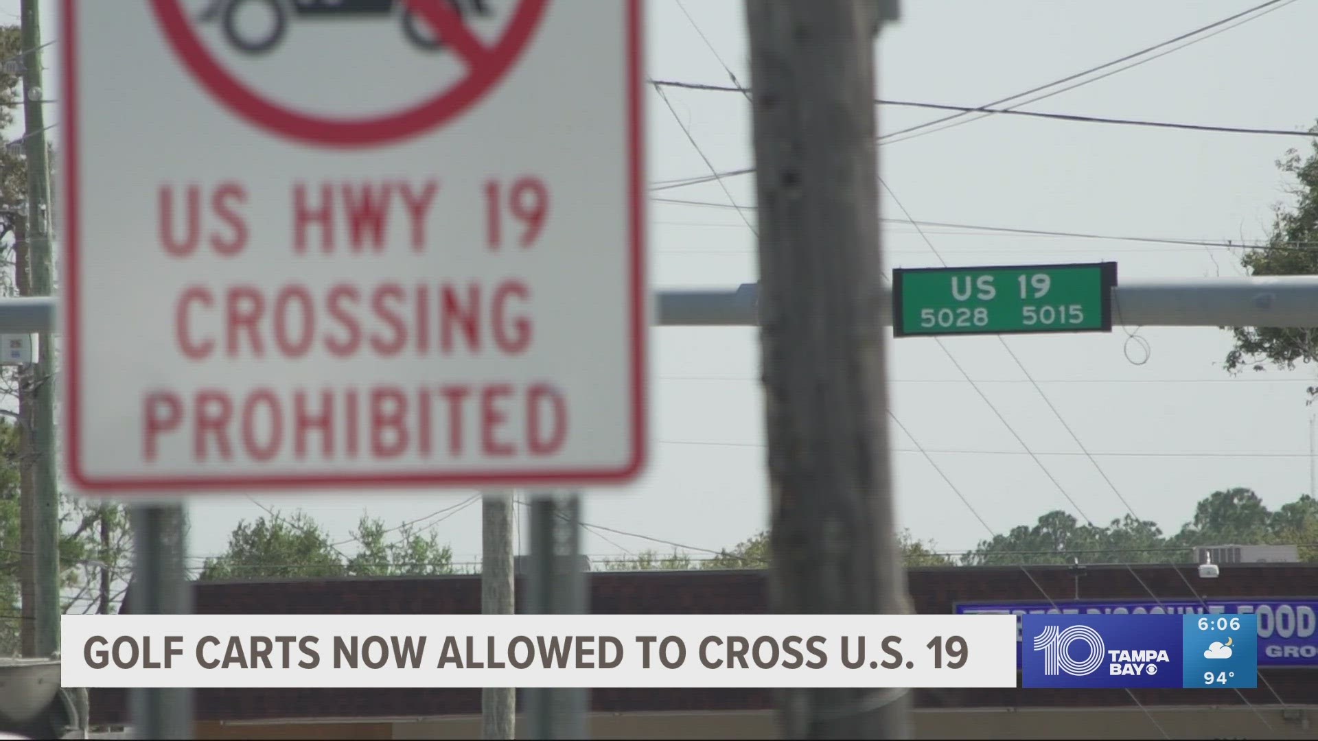 It was already happening illegally, now the city has legalized golf cart crossings on US-19.