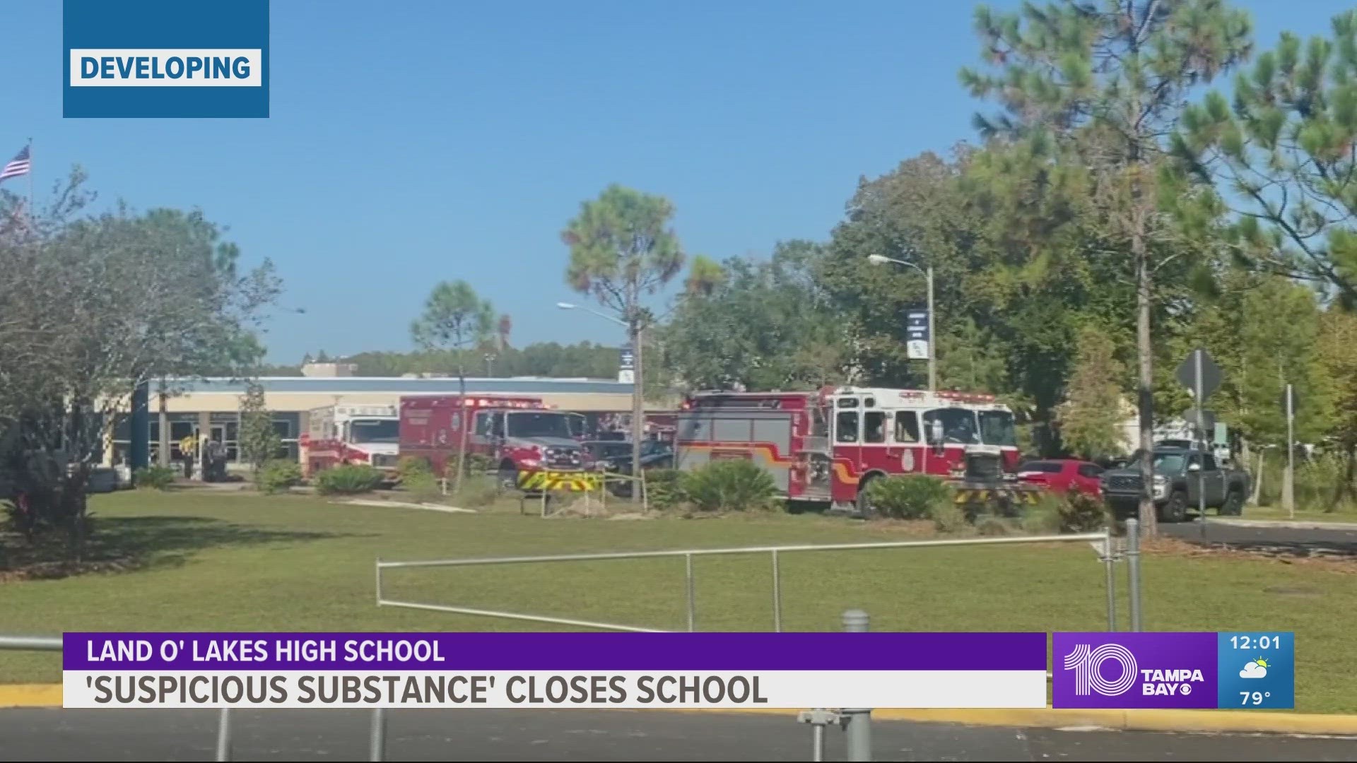 An email sent to parents from the school district explains several envelopes with a white substance inside were sent to the high school.