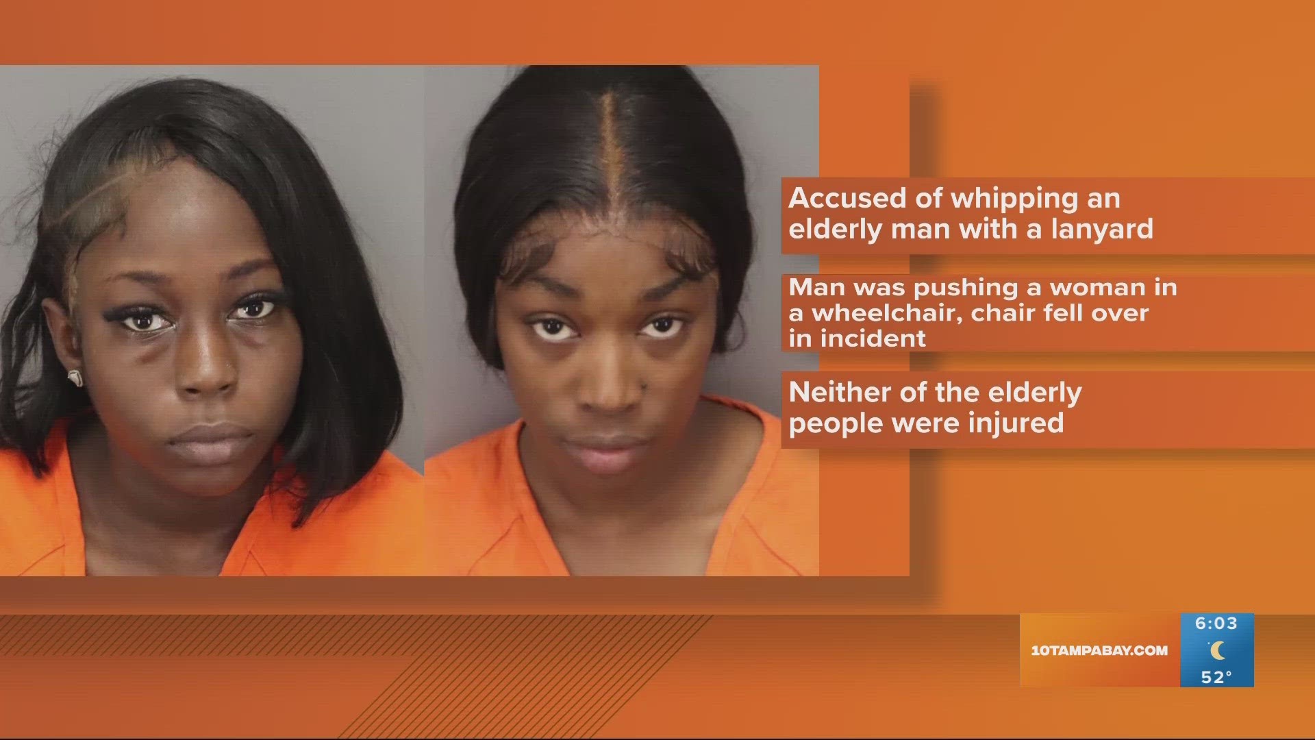 Investigators say the women were caught on camera whipping an elderly man with a lanyard.