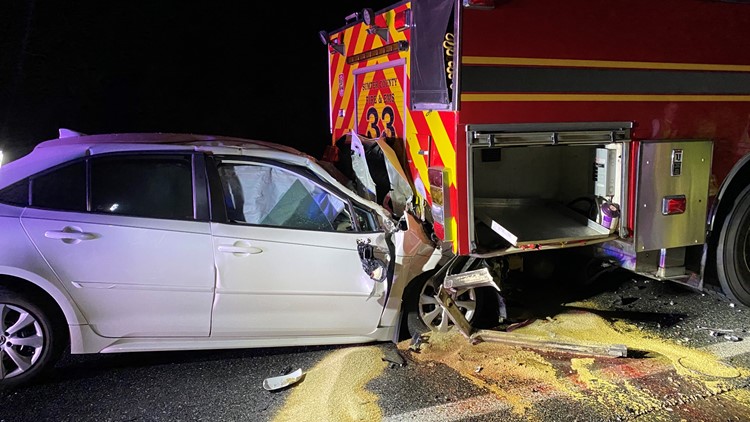 1 dead after car crashes into stopped fire truck on I-75 | wtsp.com