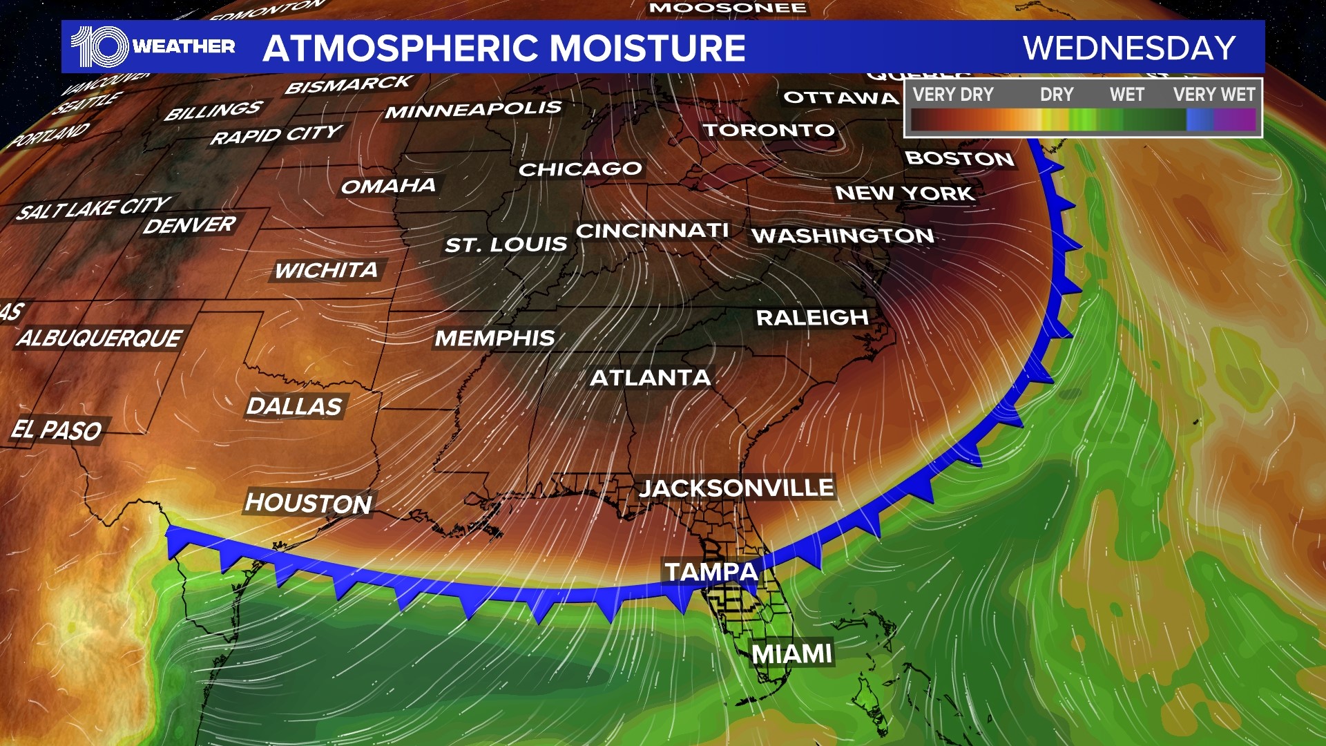 Florida cold front to bring in blast of cooler, drier air