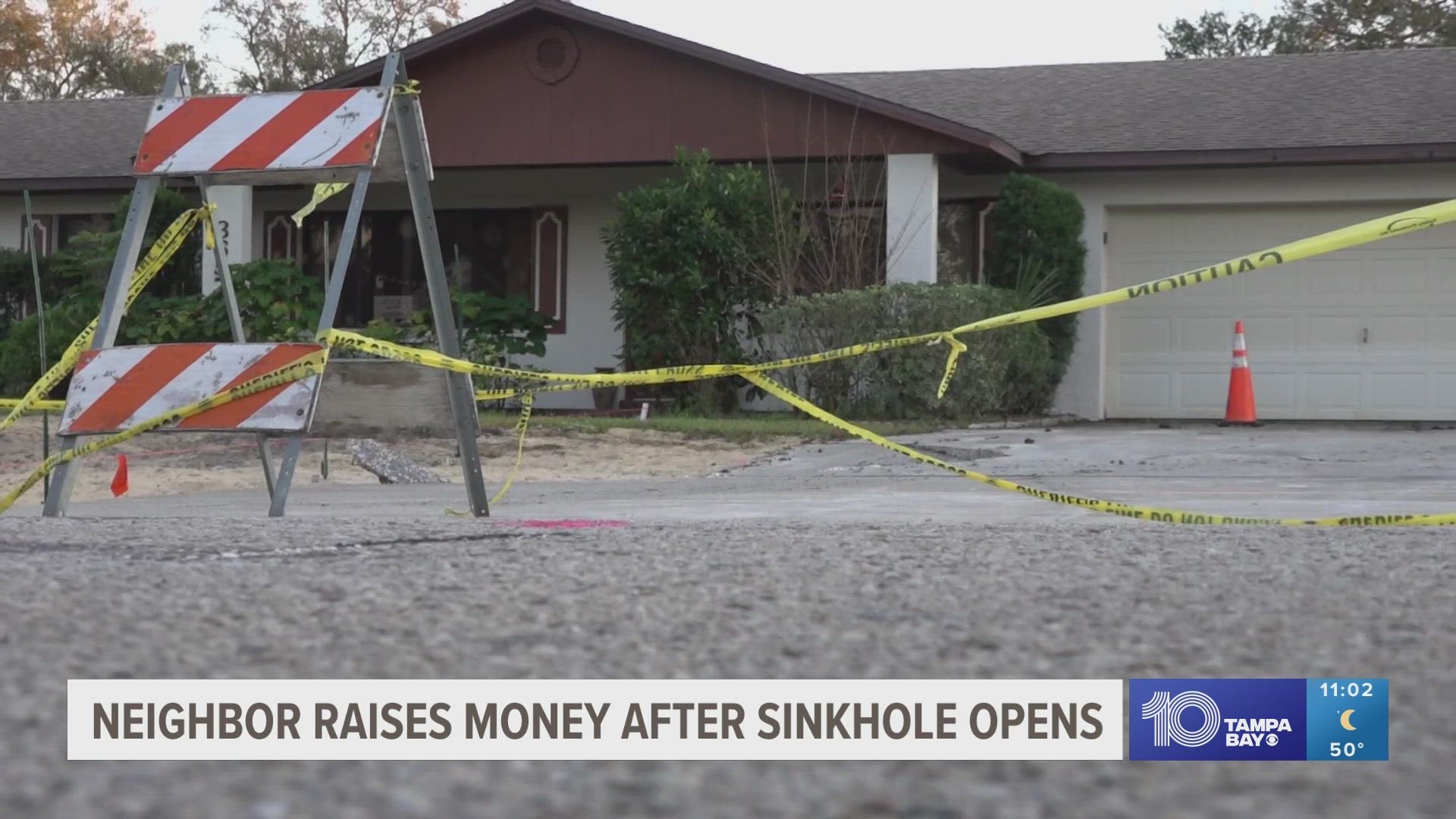 The sinkhole opened more than one week ago, and is estimate to be at least 60 feet deep.