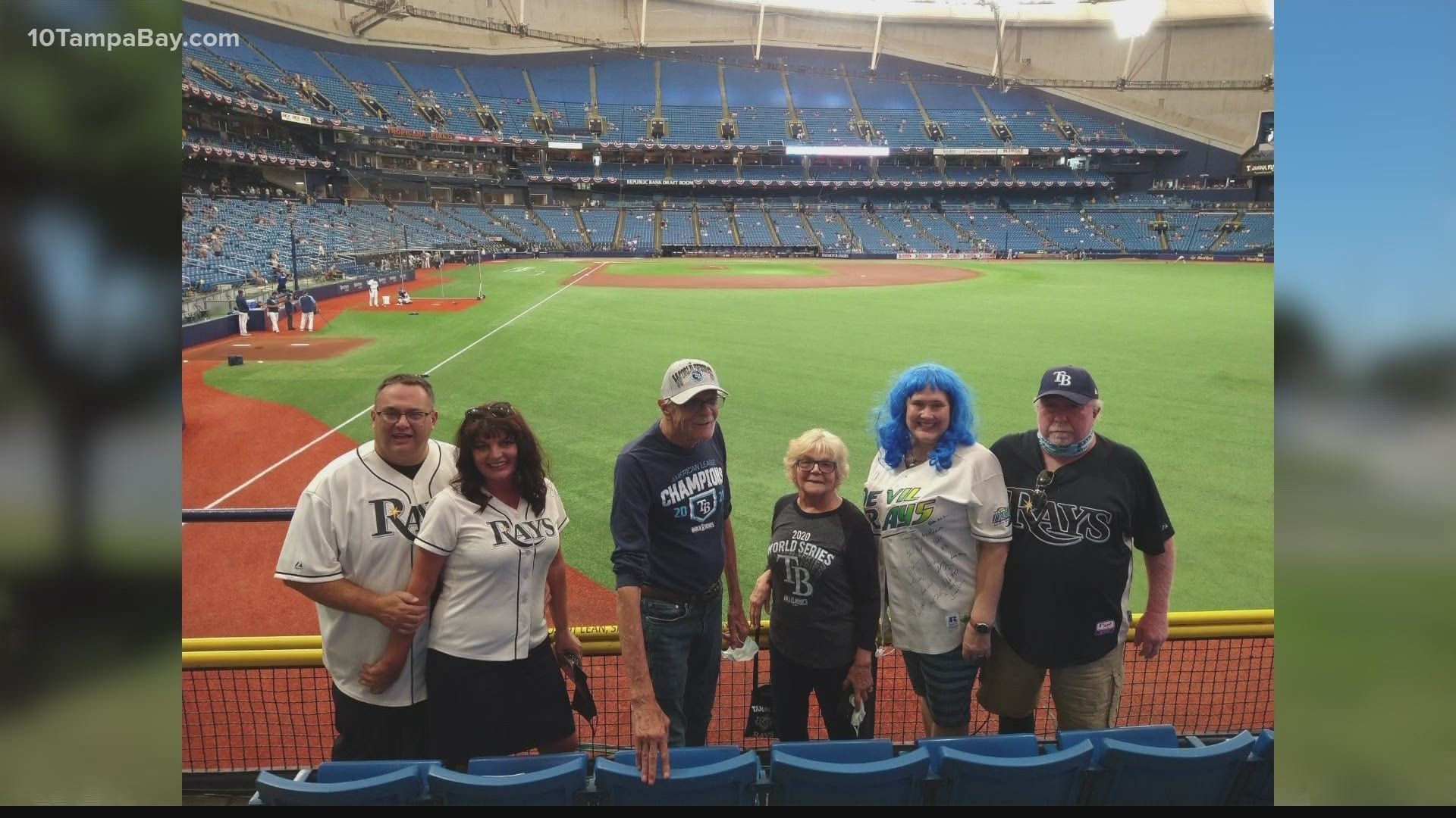 Since 1998, she has been to every Rays home opener. That was until COVID. Now, she's able to head back.
