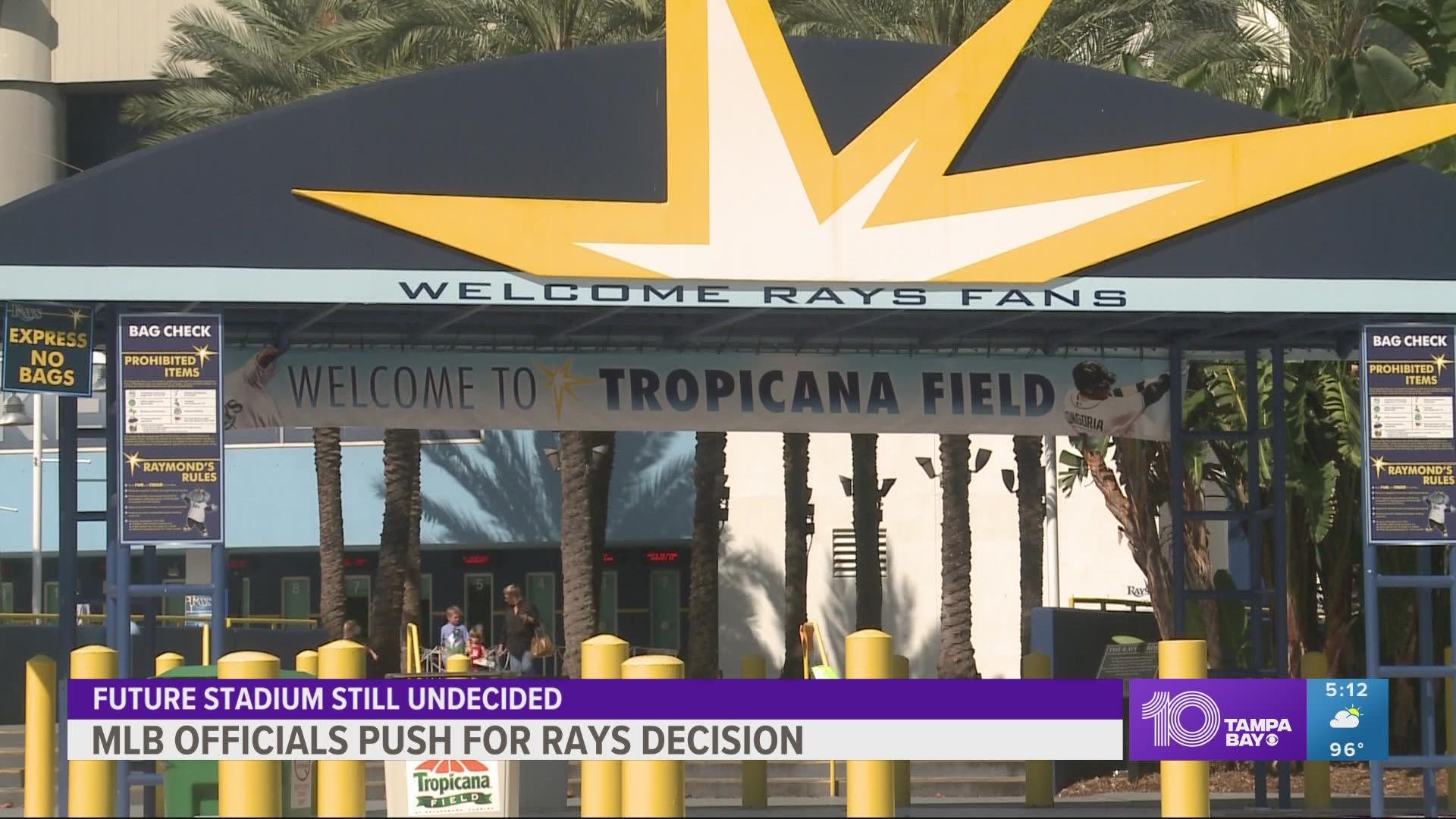 Tampa Bay’s lease at Tropicana Field in St. Pete expires after the 2027 season.