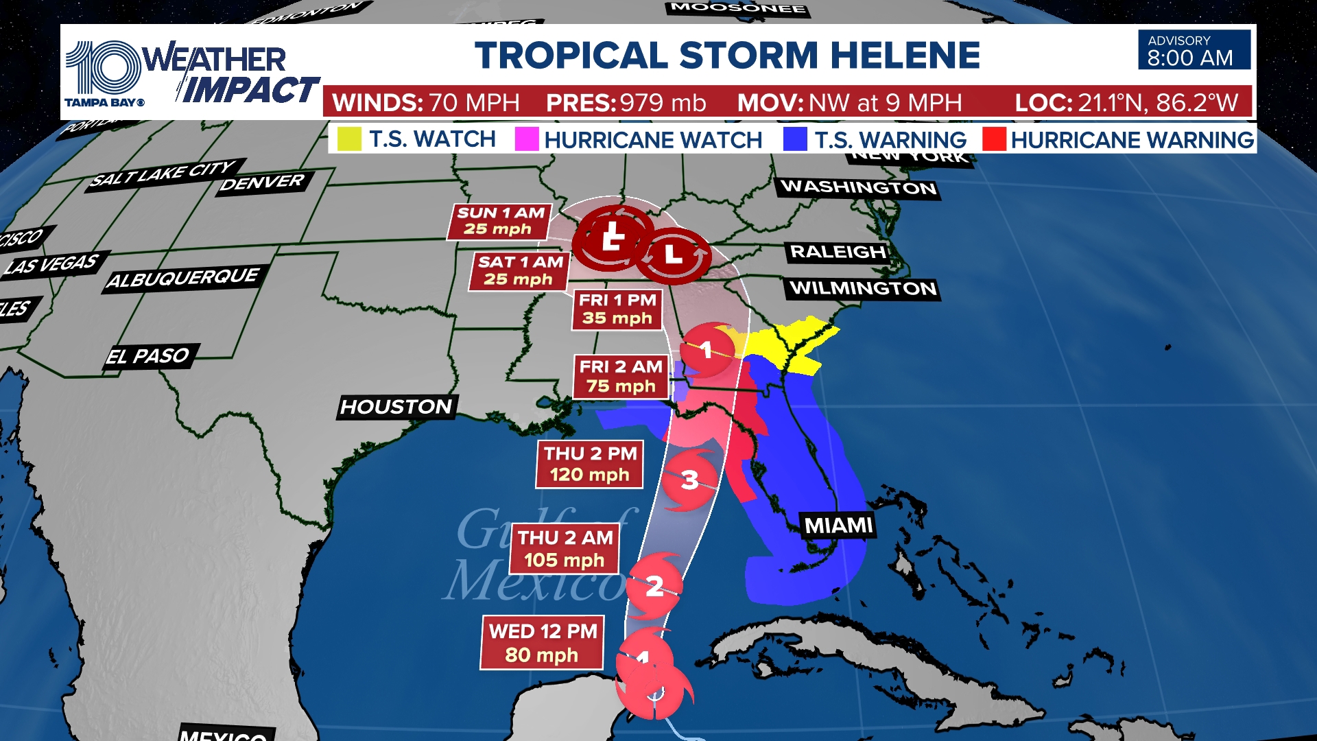 Meteorologist Mike Prangley gives the latest on Tropical Storm Helene, which is just shy of hurricane strength.