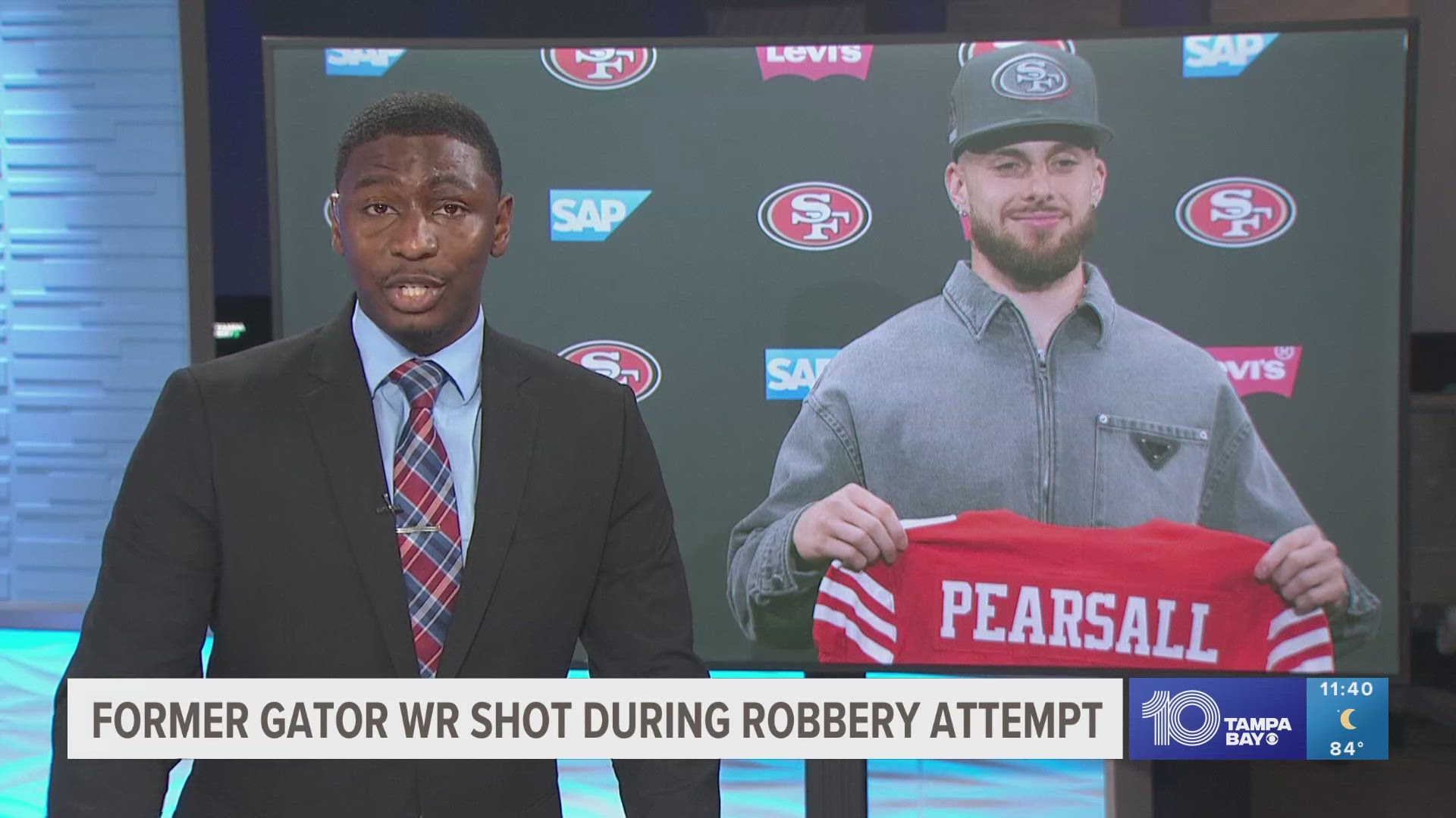 Both the 49ers's rookie wide receiver and the suspect were shot during a struggle for the gun. They are both in stable condition at the hospital.