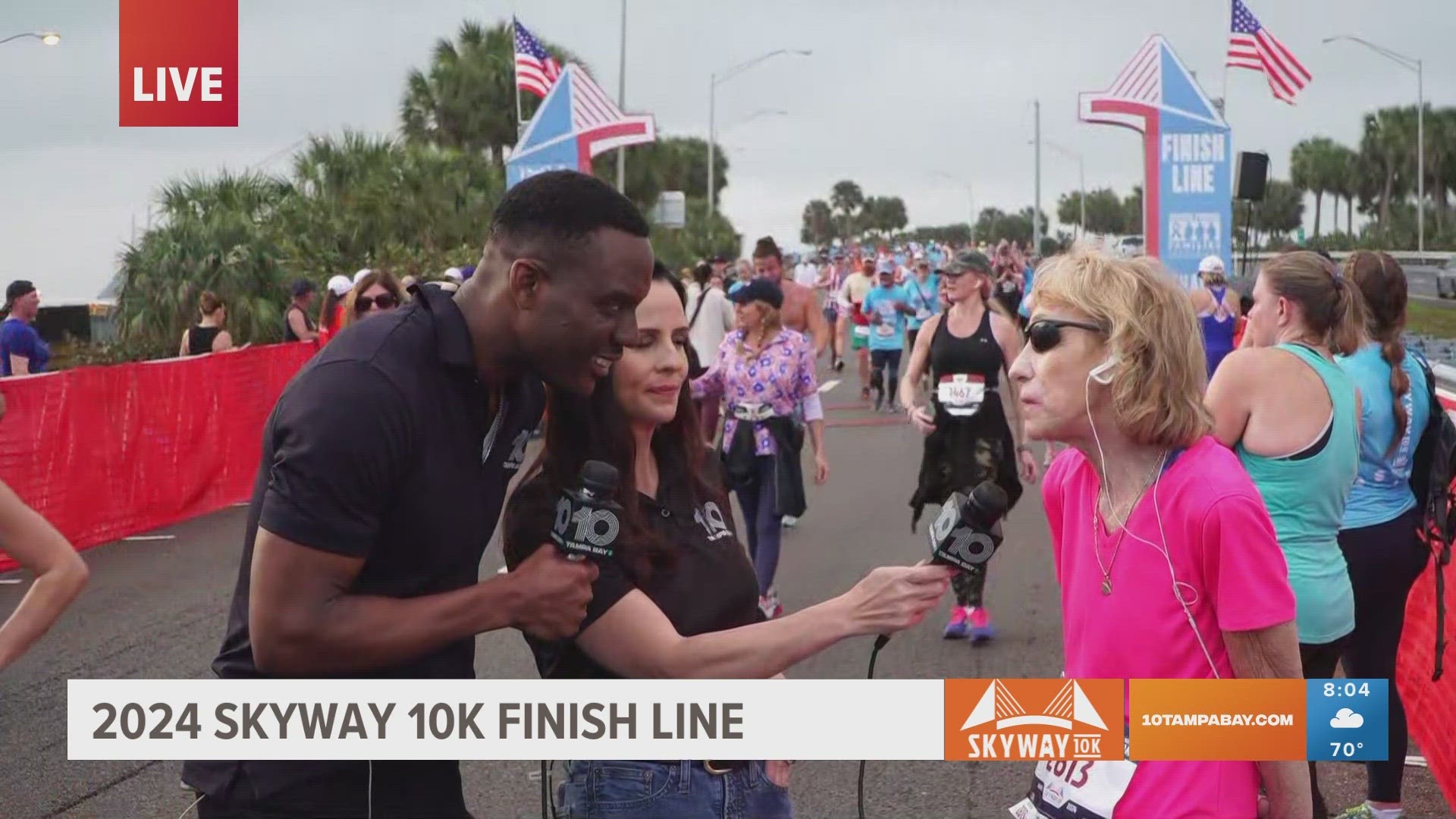 Annual Skyway 10K participant runs for military husband