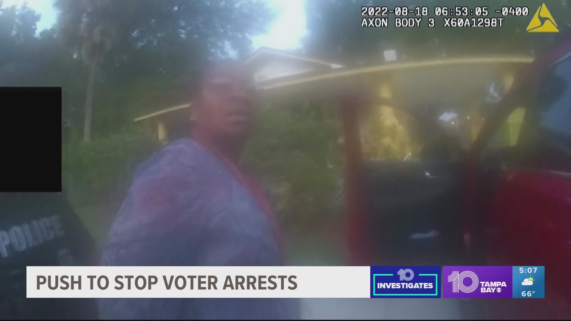 “Why would y’all let me vote if I wasn’t able to vote?” Tony Patterson asked as an officer took him into custody.