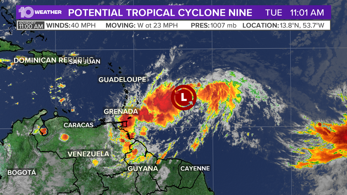 Tracking Potential Tropical Cyclone Nine