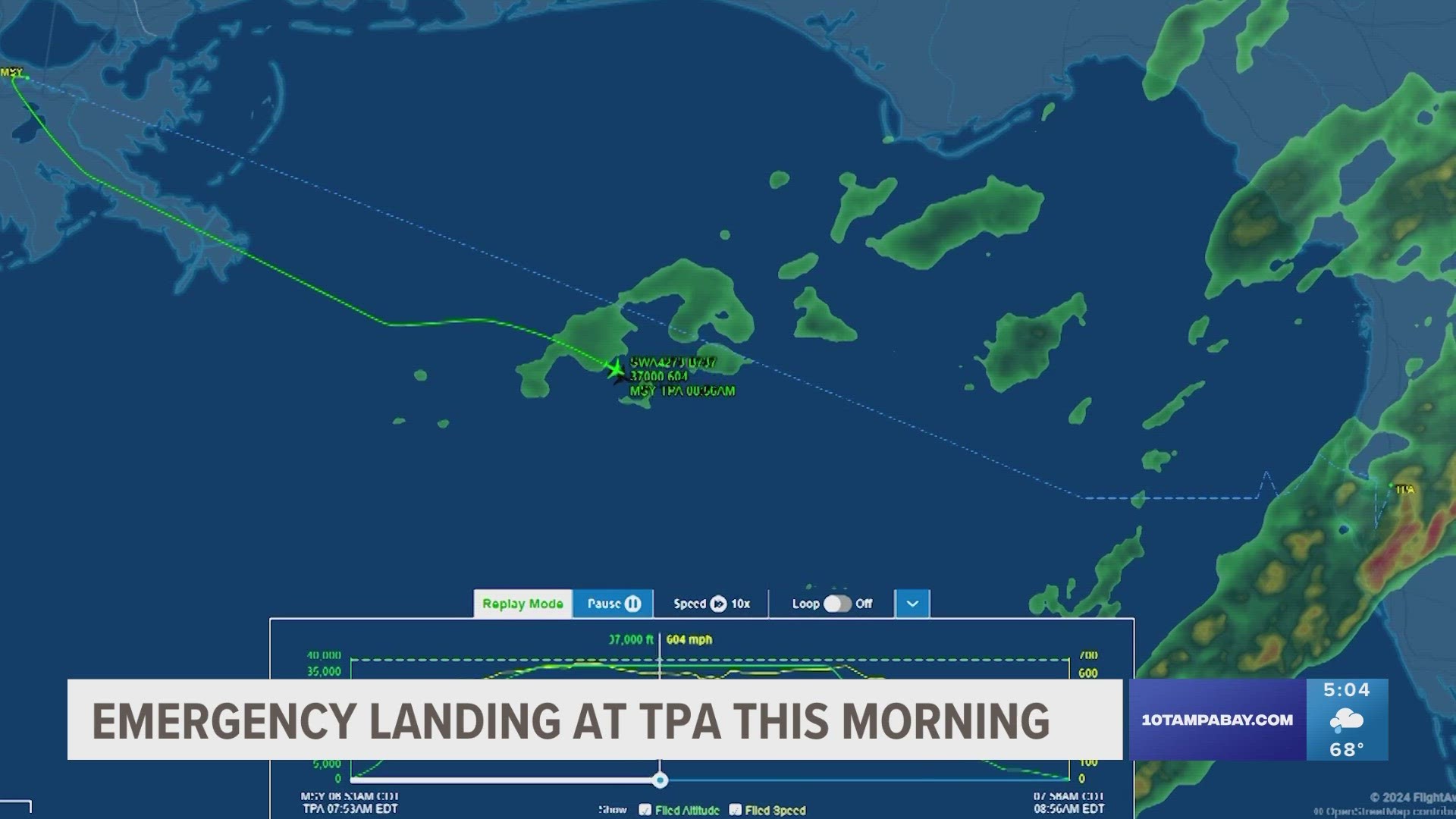 The flight headed to Orlando experienced severe turbulence, causing one crew member... 
and a passenger to be injured.