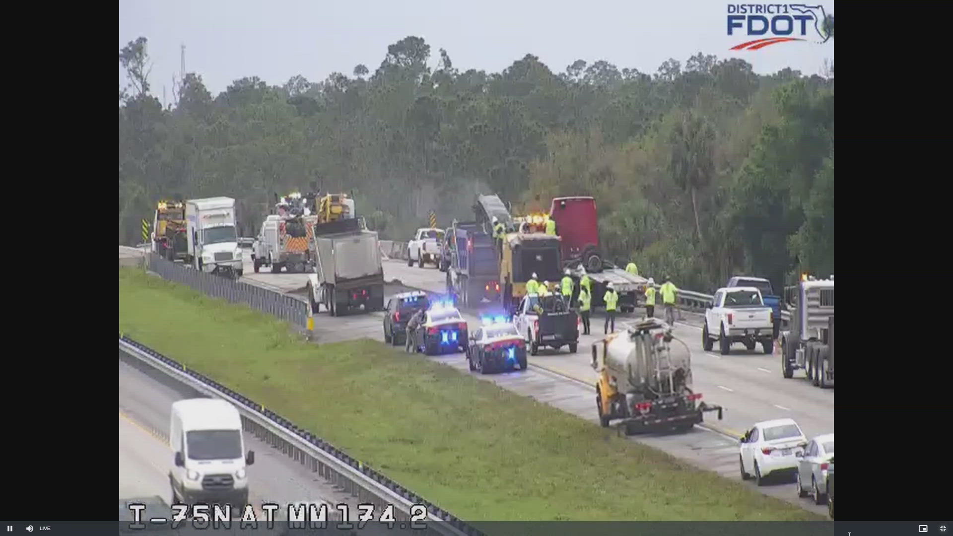 Two hospitalized in crash between semi-truck, large crane in North