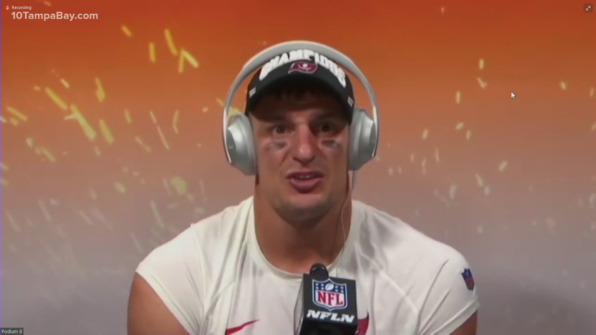 Rob Gronkowski connected with Tampa Bay Buccaneers quarterback Tom Brady twice for two touchdowns.