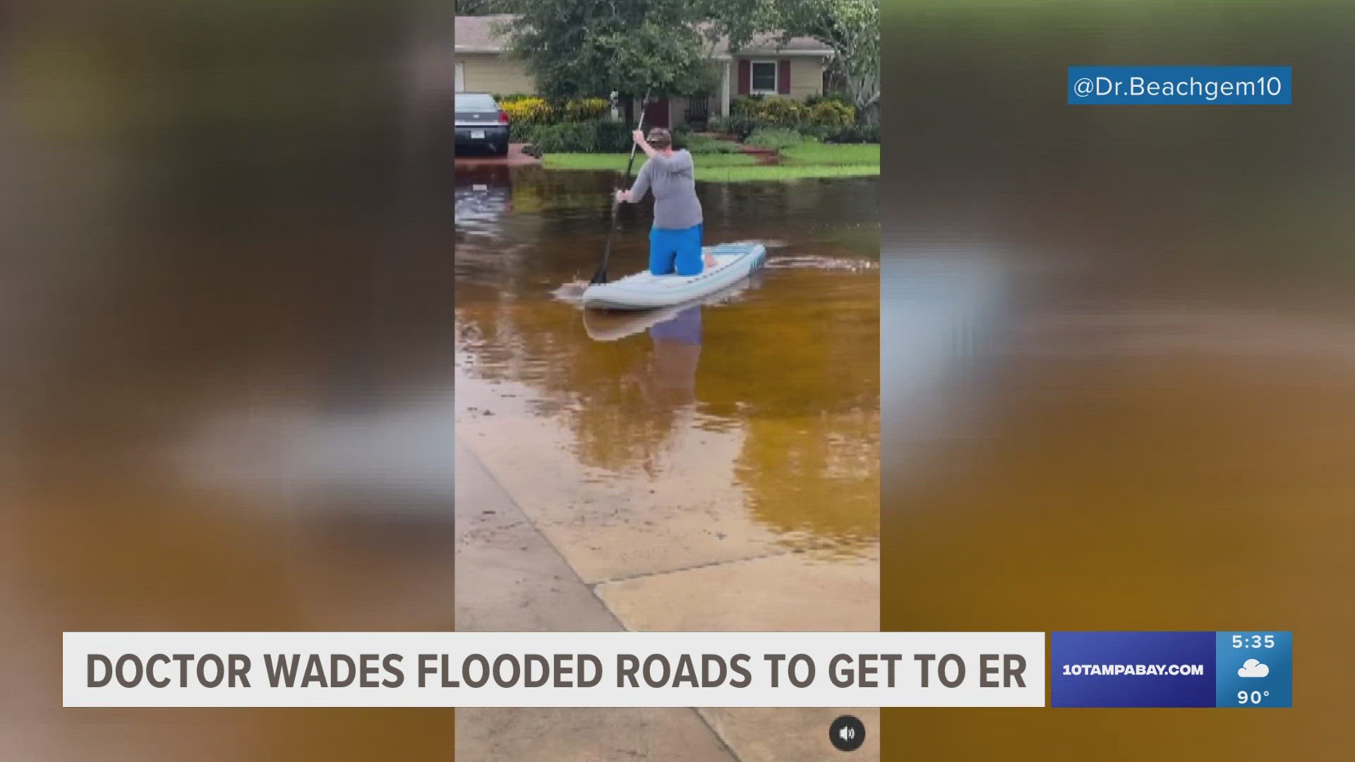 The doctor parked her car about a mile away from her house in a lot she knew wouldn't flood, but when she needed to get to an ER shift, two ft of water stopped her.