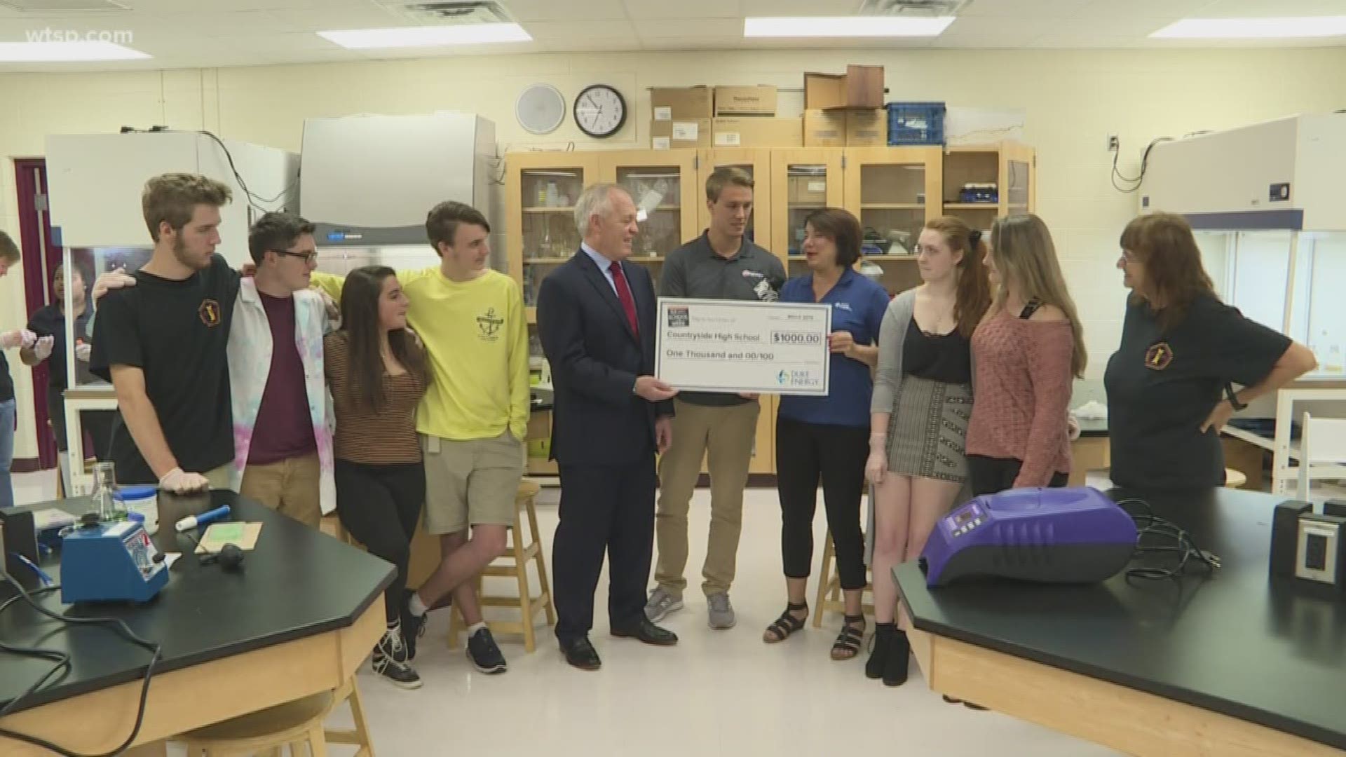 Duke Energy Florida presented a $1,000 check to Countryside High School.