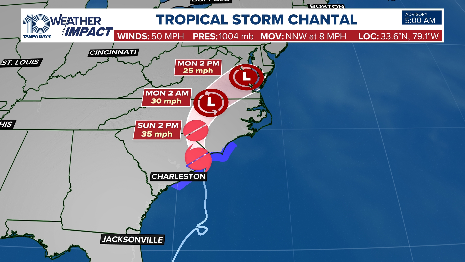 Tropical Storm Chantal makes landfall over the Carolinas | wtsp.com