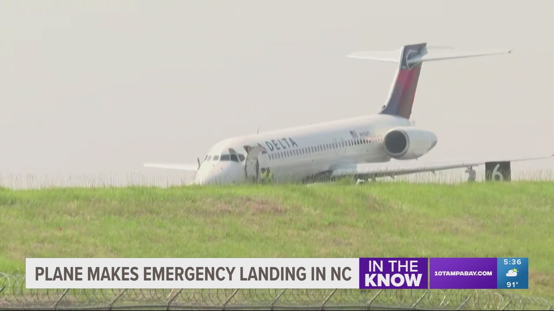 Delta Air Lines flight 1092 landed safely at Charlotte Douglas Wednesday morning without the nose gear. All passengers are safe and no one was hurt, officials said.